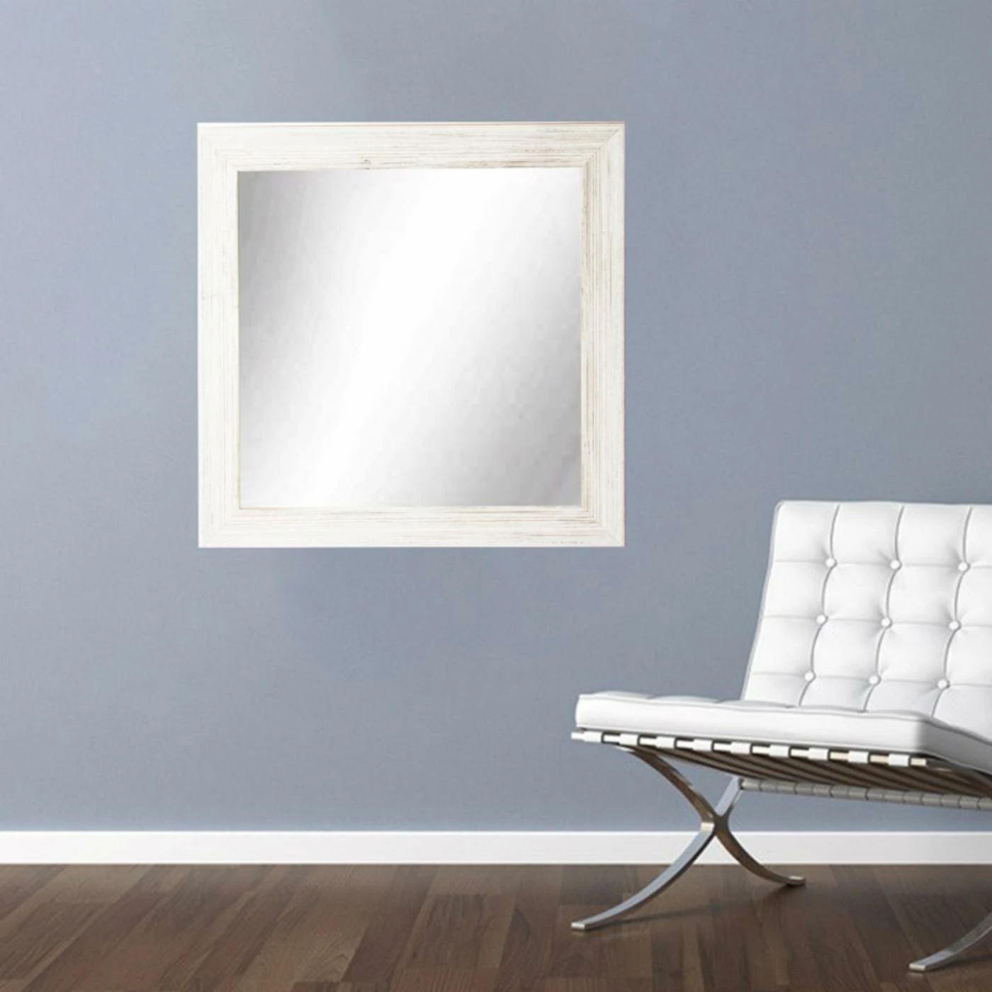 Deals 🤩 BrandtWorks Designers Choice Square Wall Mirror - Coastal White 🎁 - Image 3
