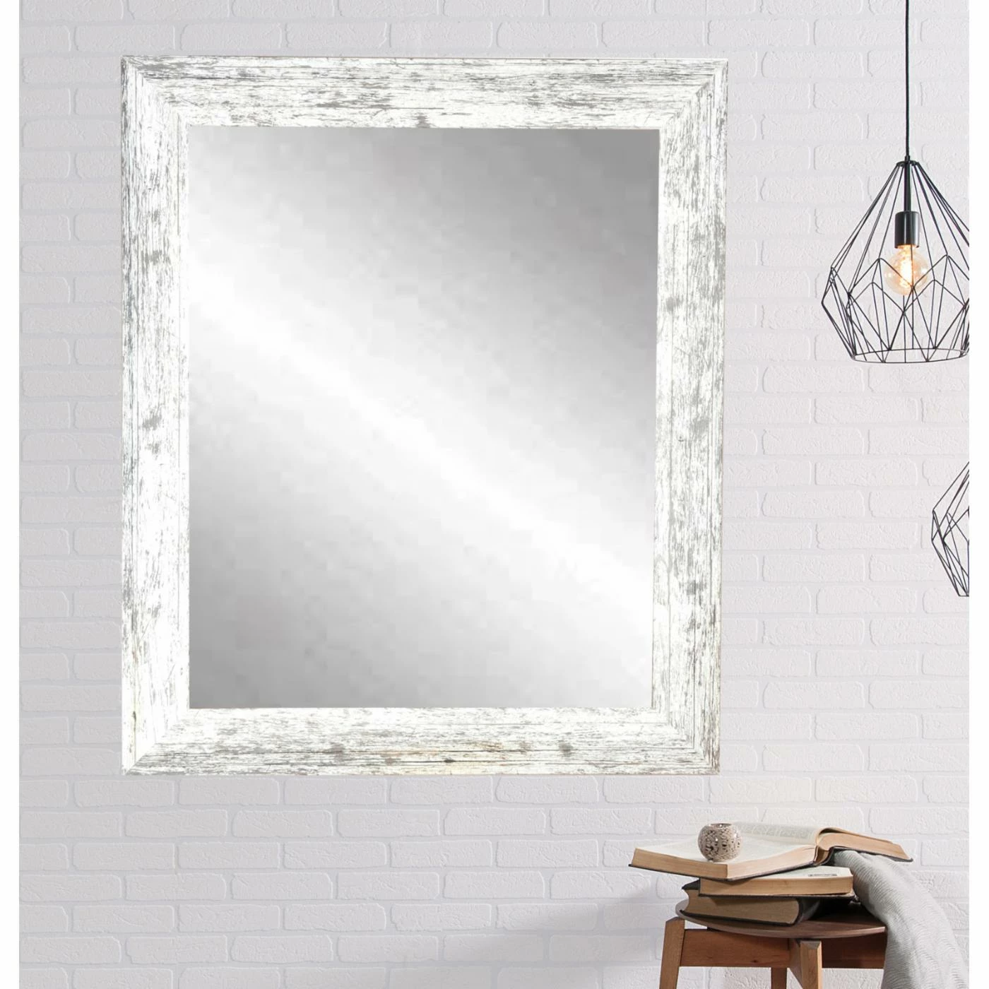 Cheap 👏 BrandtWorks American Value Distressed White Wall Mirror ✨ - Image 3