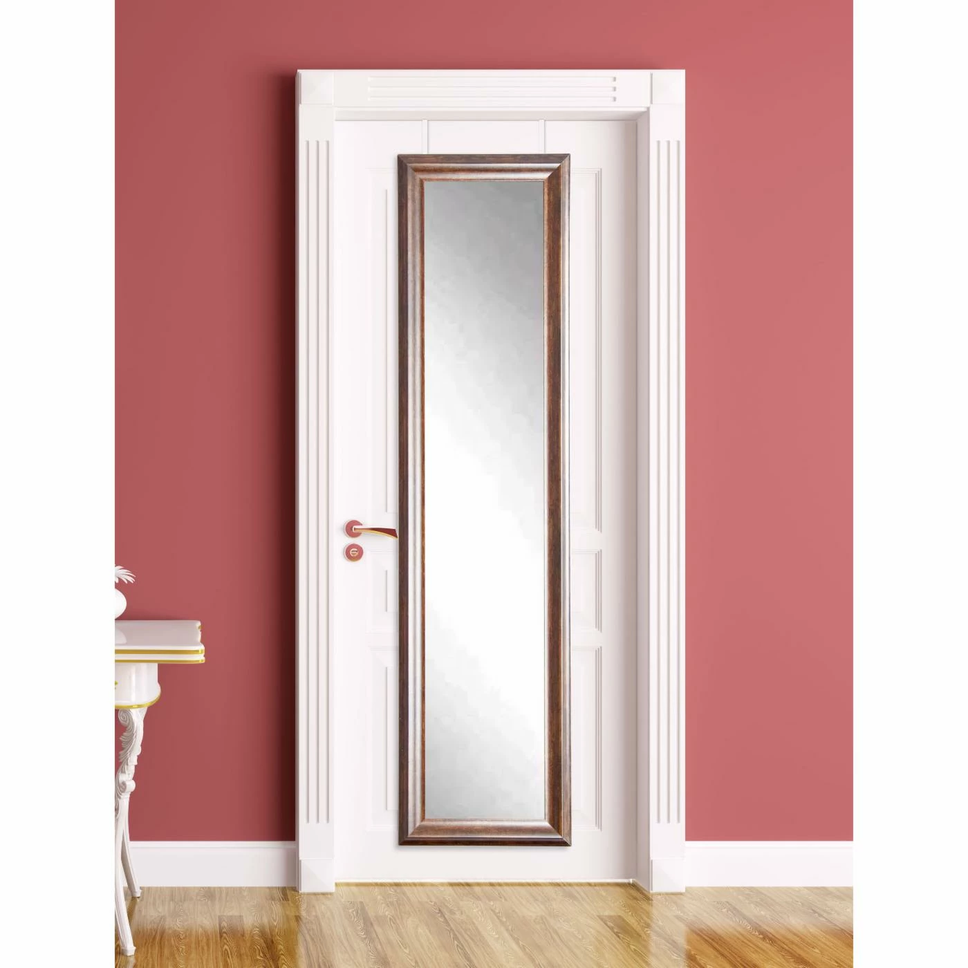 Outlet ๐ Wall BrandtWorks Modern Brushed Slim Over The Door Mirror - 20.5W X 70H In. โ - Image 3