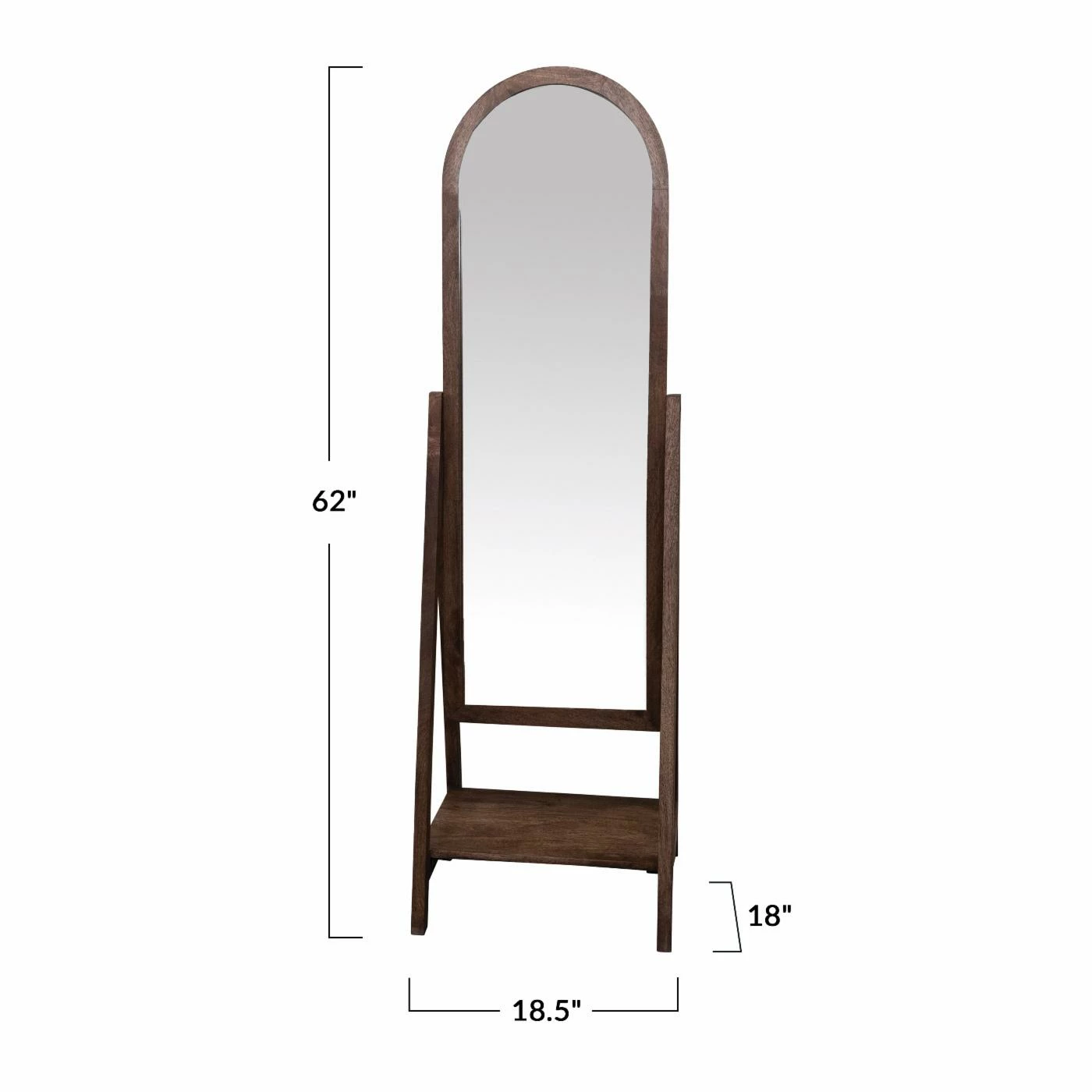 Buy π Floor & Leaning Bloomingville Mango Framed Open Shelf Standing Mirror - 18.5W X 62H π - Image 2