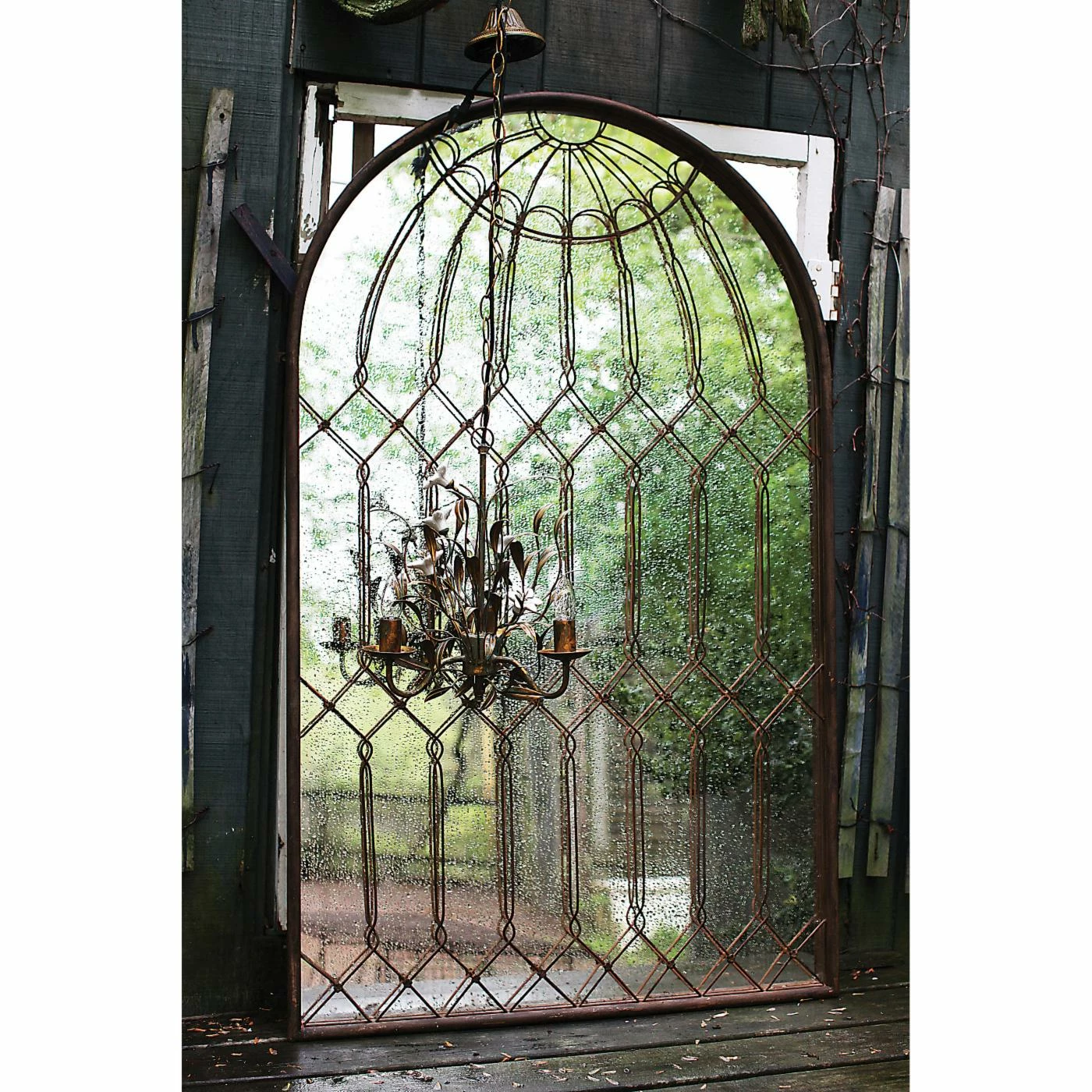Cheapest π 3R Studios Iron Cage Arched Wall Mirror - 36W X 58.4H In. β€οΈ - Image 3