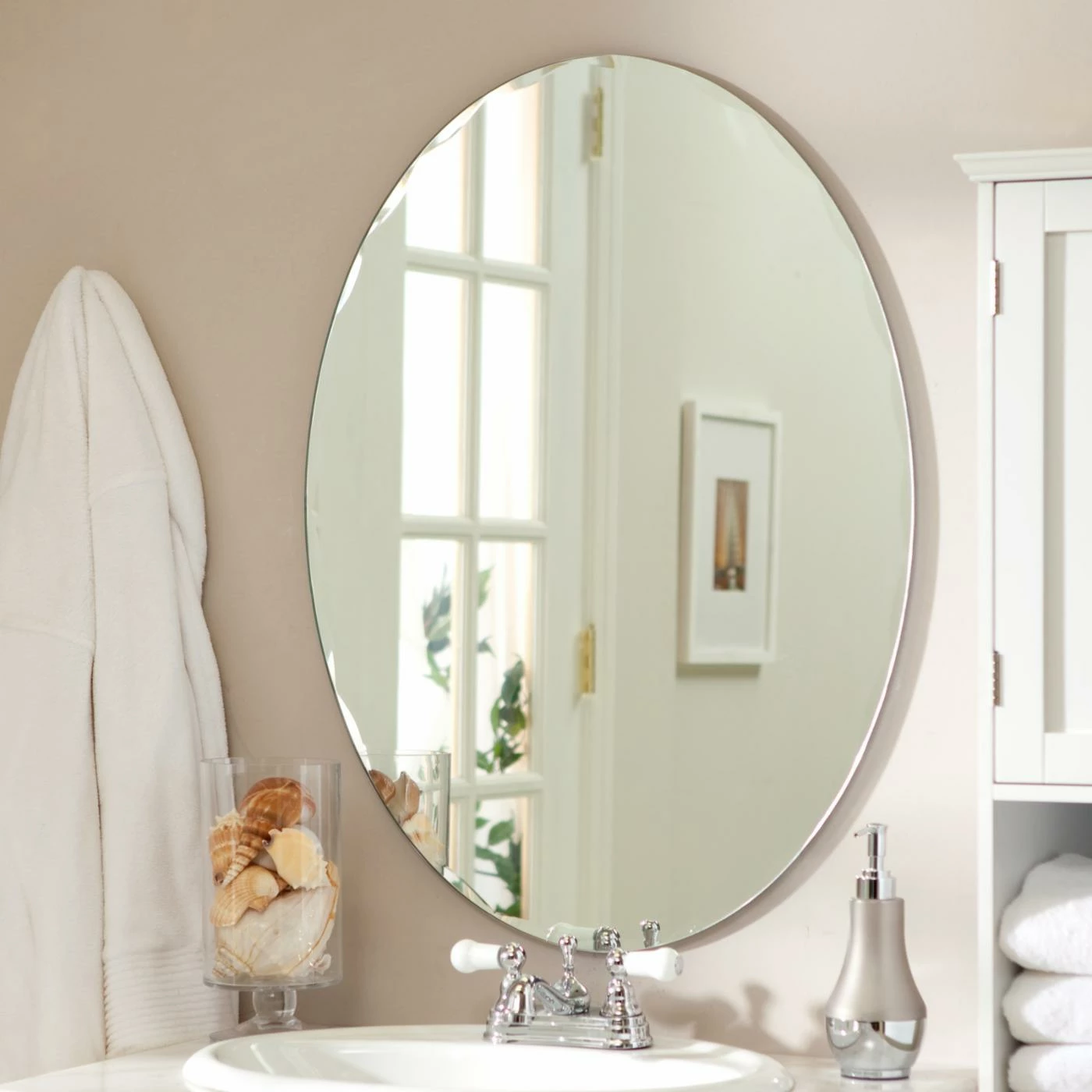 Coupon π₯ Decor Wonderland Frameless Mirrors Décor Wonderland Odelia Oval Bevel Frameless Wall Mirror - 22W X 28H In. π - Image 3