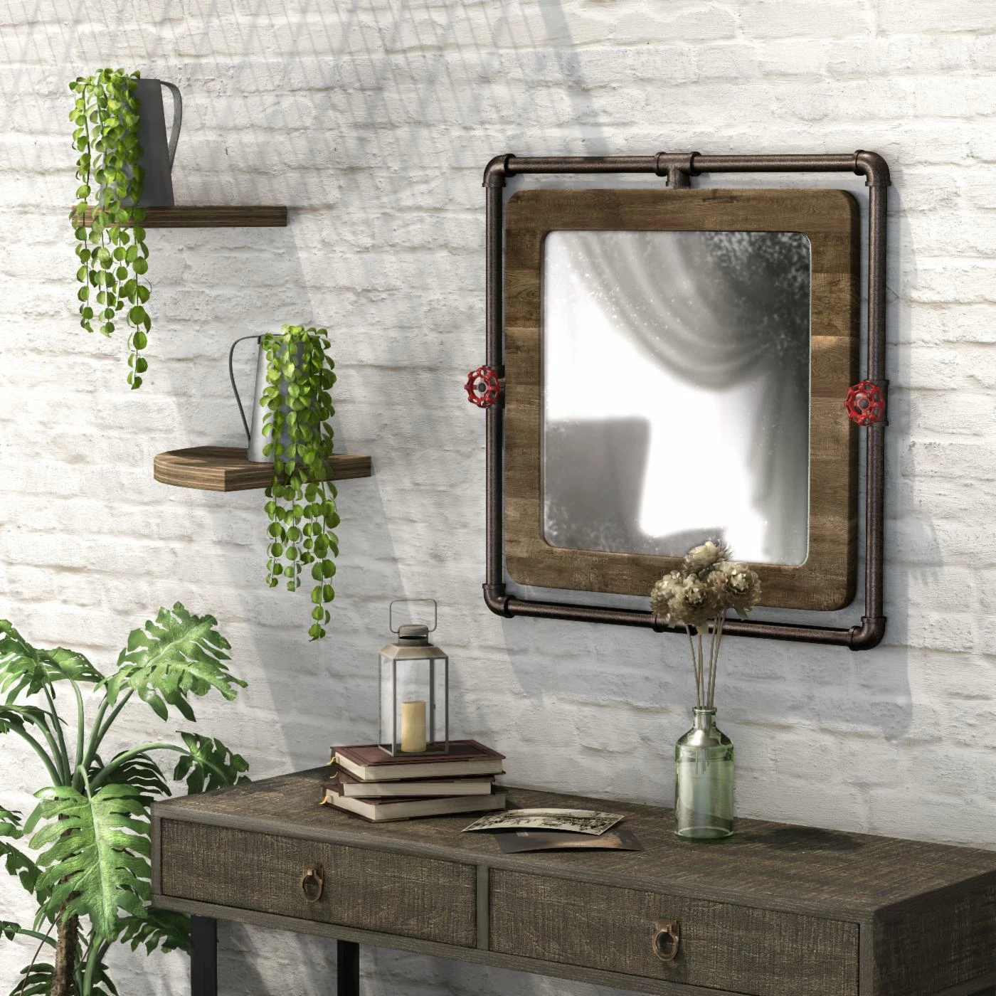 Promo ๐ Wall Furniture Of America Gerlach Mirror - Reclaimed Oak ๐งจ - Image 3