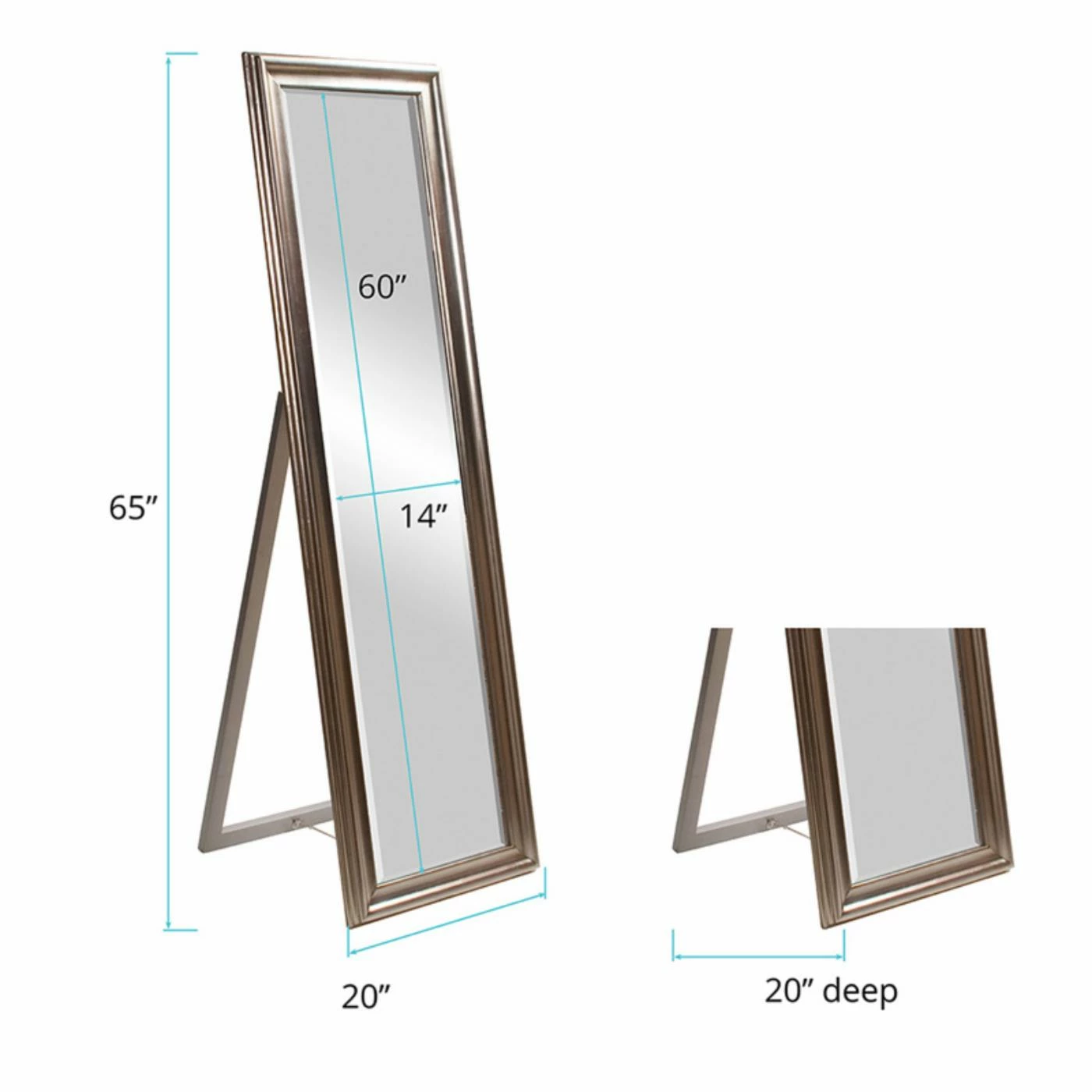 New โค๏ธ Floor & Leaning Elizabeth Austin Taylor Leaning Floor Mirror - 20W X 60H In. ๐ - Image 2