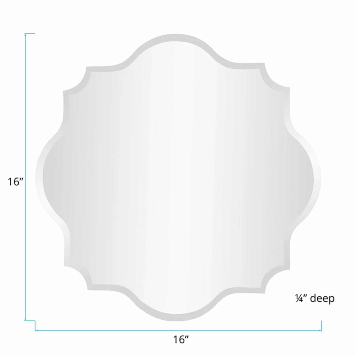 Outlet π Bathroom Vanity Elizabeth Austin Scalloped Frameless Wall Mirror - 16W X 16H In. π - Image 3