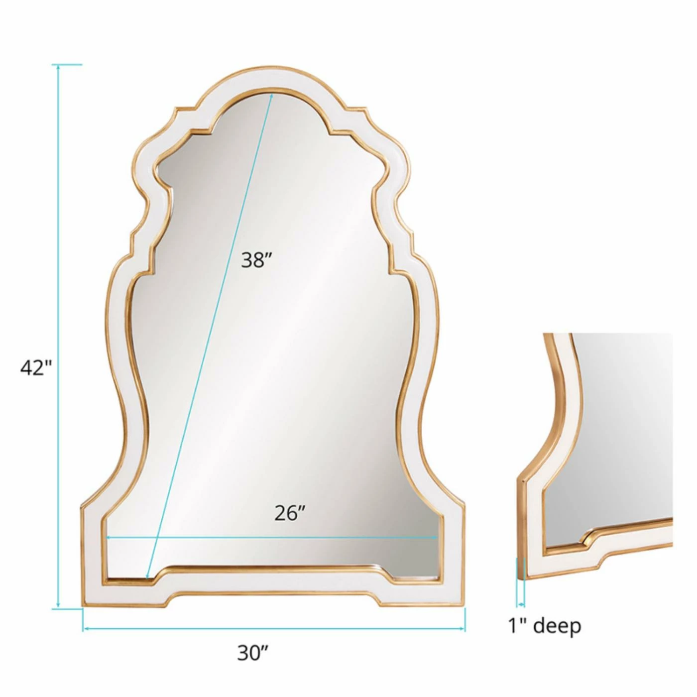 Wholesale β¨ Elizabeth Austin Cleopatra Keyhole Wall Mirror - 30W X 42H In. π - Image 3