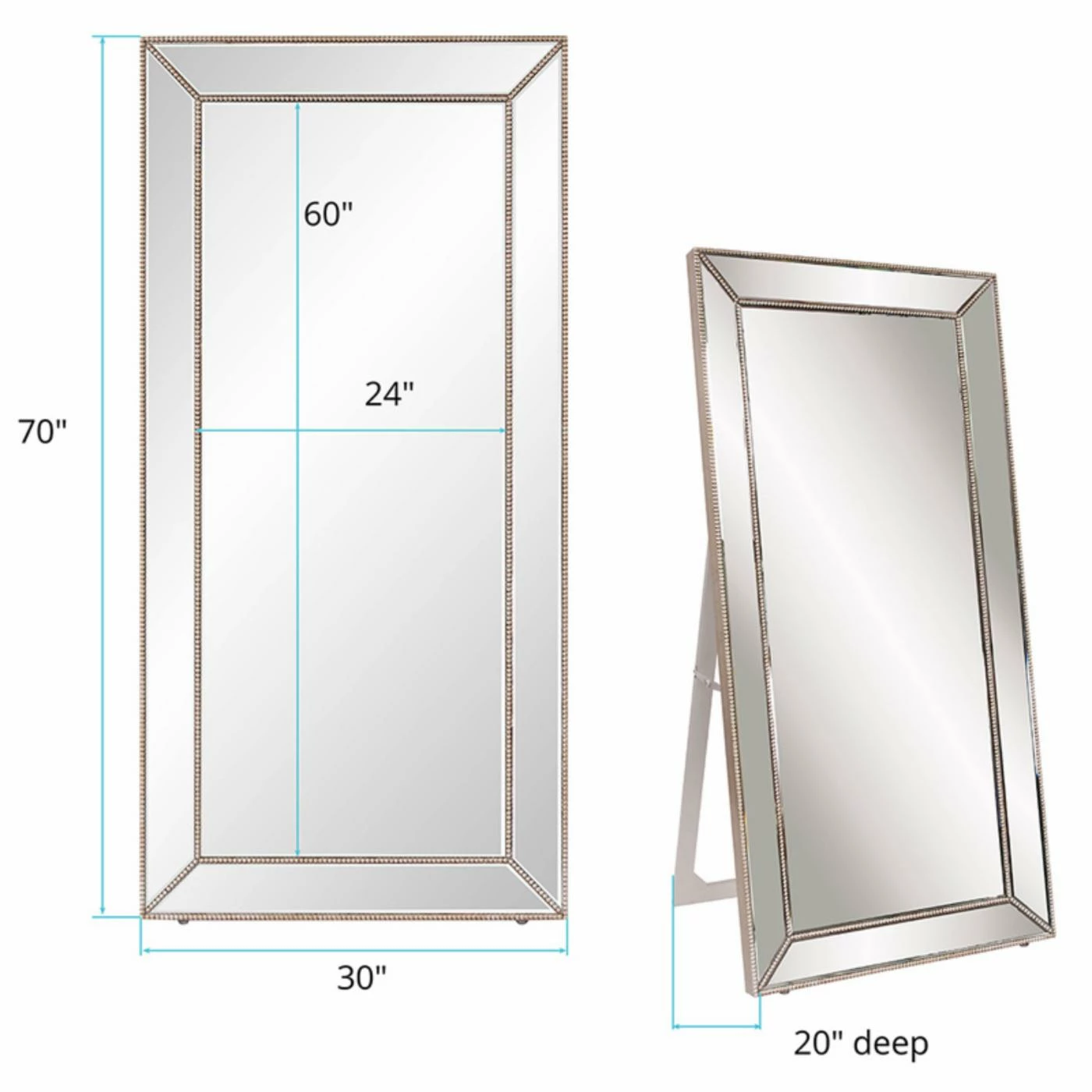 Best Pirce ๐ Floor & Leaning Elizabeth Austin Titus Standing Floor Mirror - 30W X 70H In. โจ - Image 3
