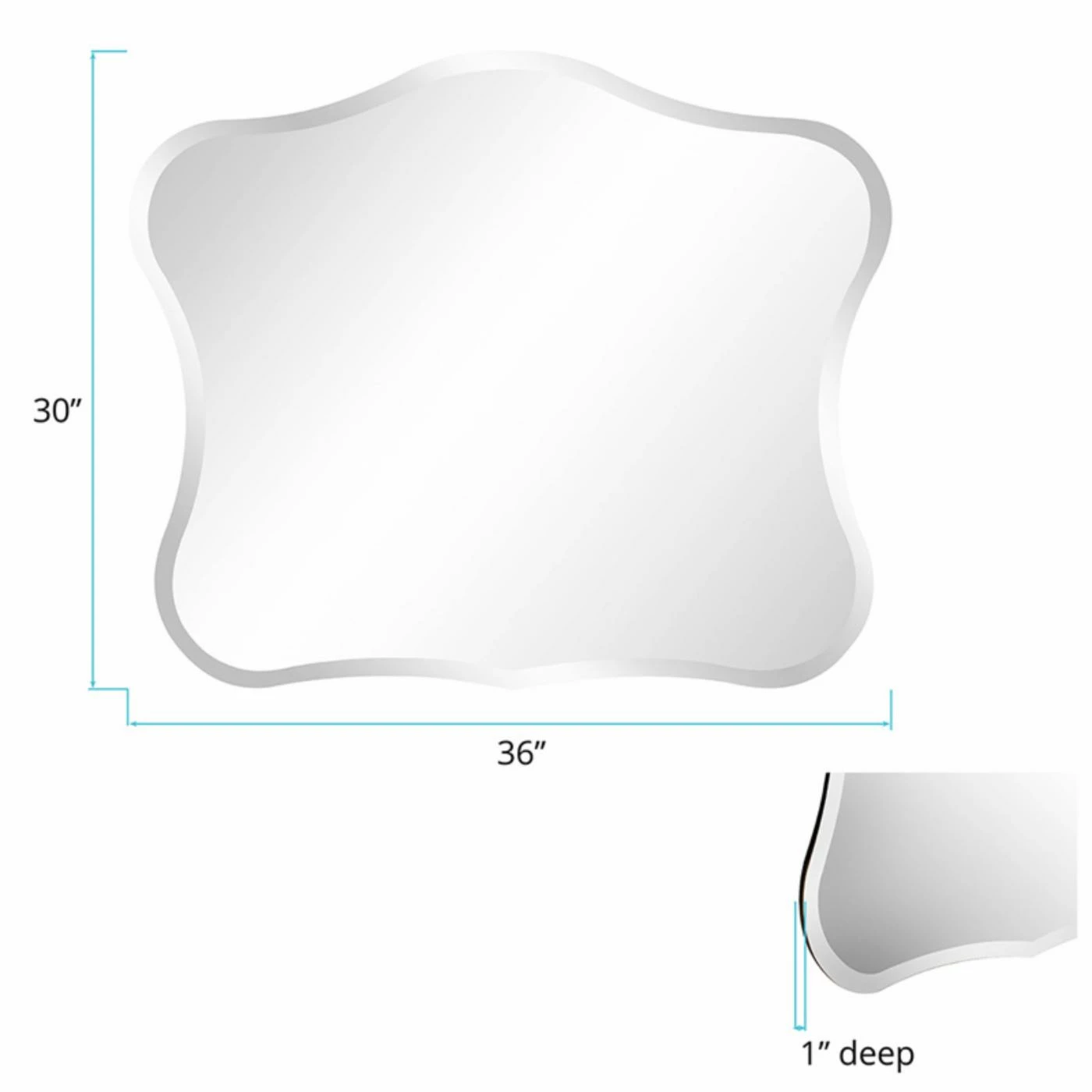 Flash Sale ๐คฉ Frameless Mirrors Elizabeth Austin Fancy Wall Mirror - 36W X 30H In. ๐งจ - Image 3