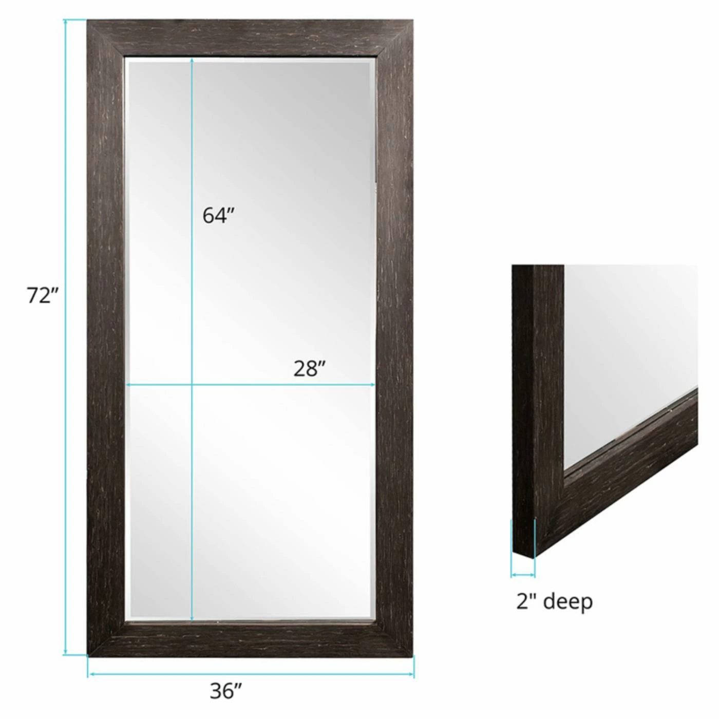 Outlet 👍 Floor & Leaning Elizabeth Austin Lincoln Tall Wall Mirror - 36W X 72H In. ⭐ - Image 3