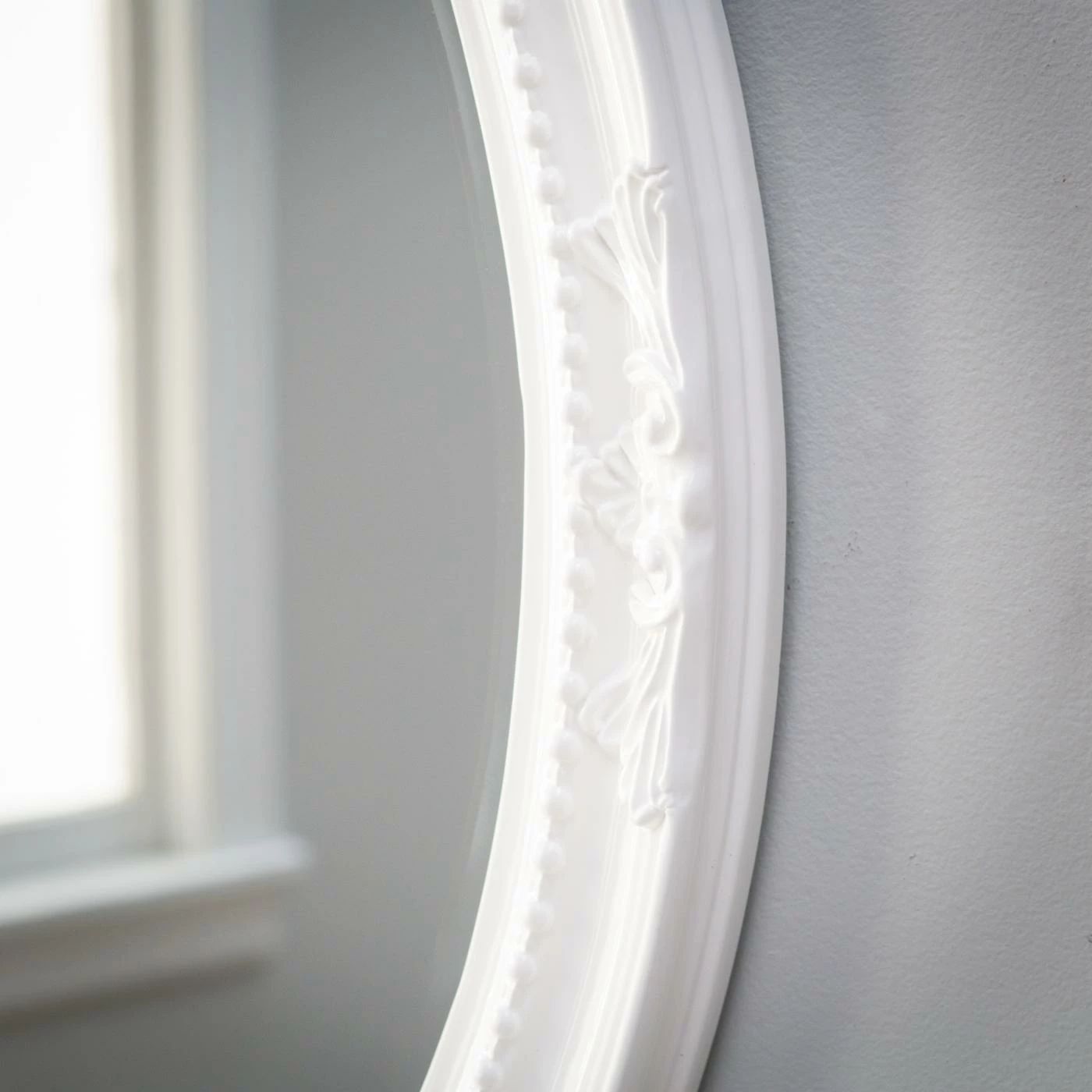 Cheapest π Bathroom Vanity HN Home Roseville Transitional Oval Wall Mirror - Glossy White π₯° - Image 3