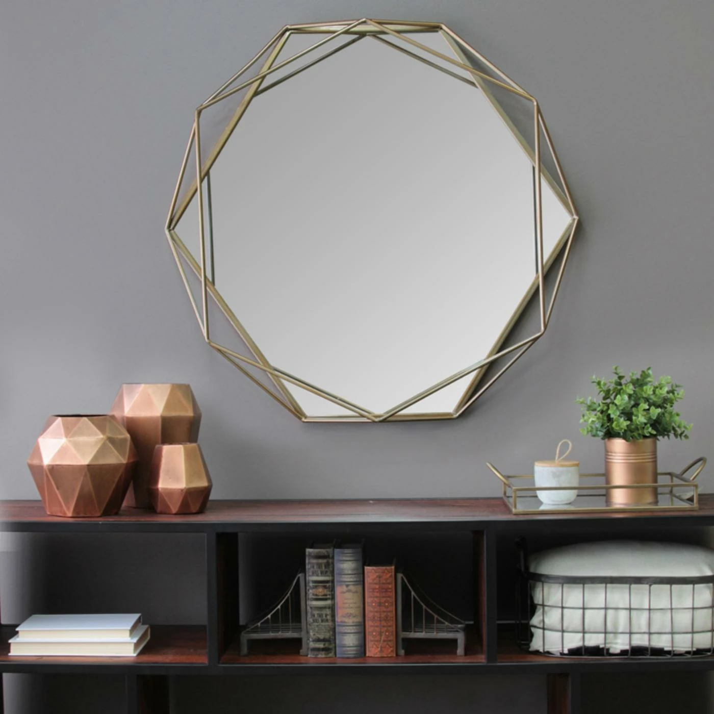Discount π Stratton Home Decor Polygon Wall Mirror - 31.5W X 29.53H In. π - Image 3