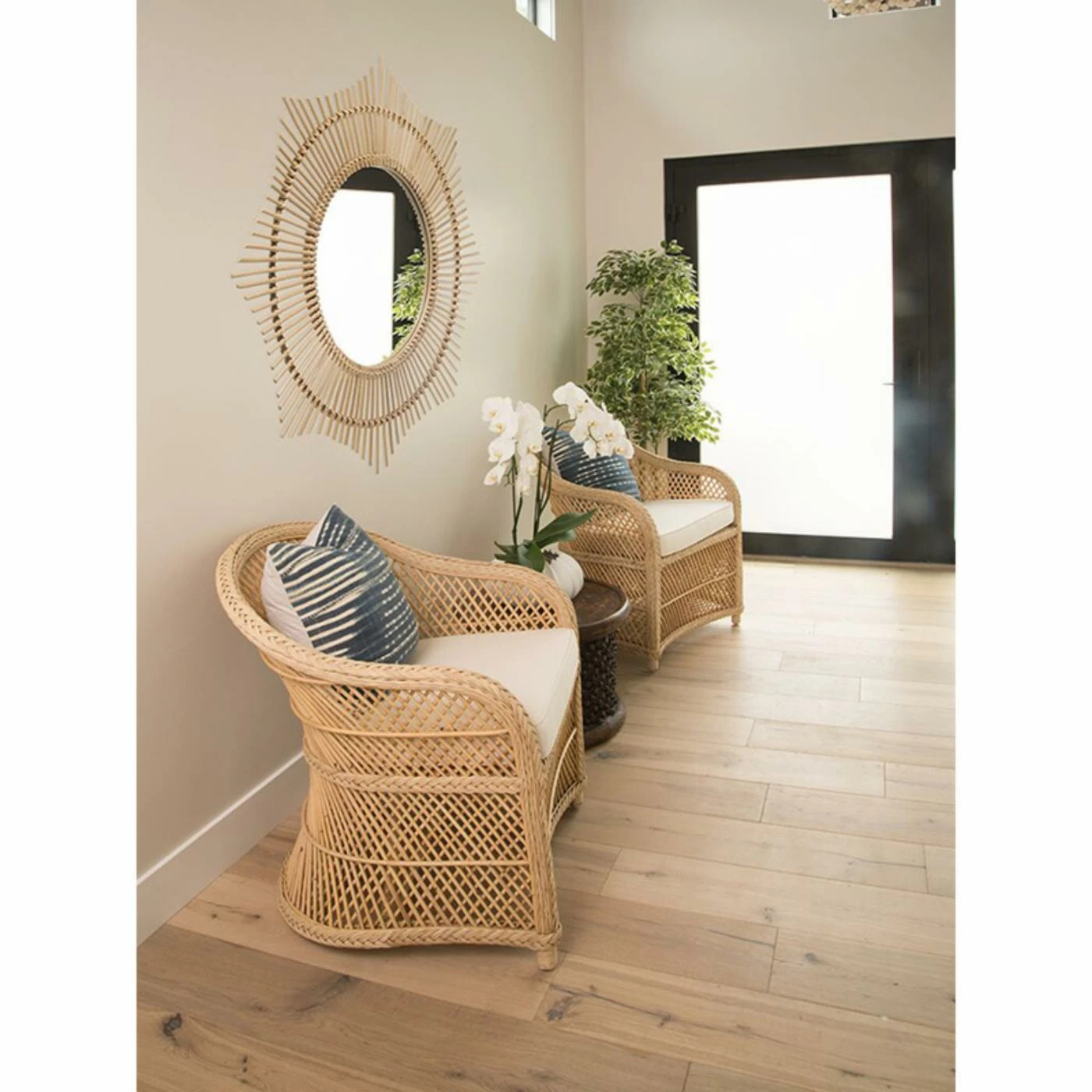 Promo π KOUBOO Rattan Round Halo Wall Mirror - 39.5W X 39.5H In. π - Image 3