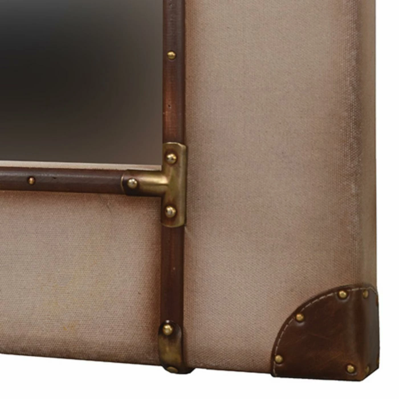 Discount π Linon Canvas Wrapped Aluminum Frame Wall Mirror - Beige π - Image 3