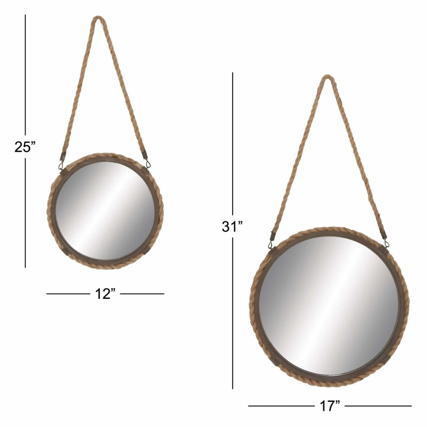 Brand new π₯ Mirror Sets DecMode Iron Rope-Wrapped Wall Mirrors - Set Of 2 𧨠- Image 3