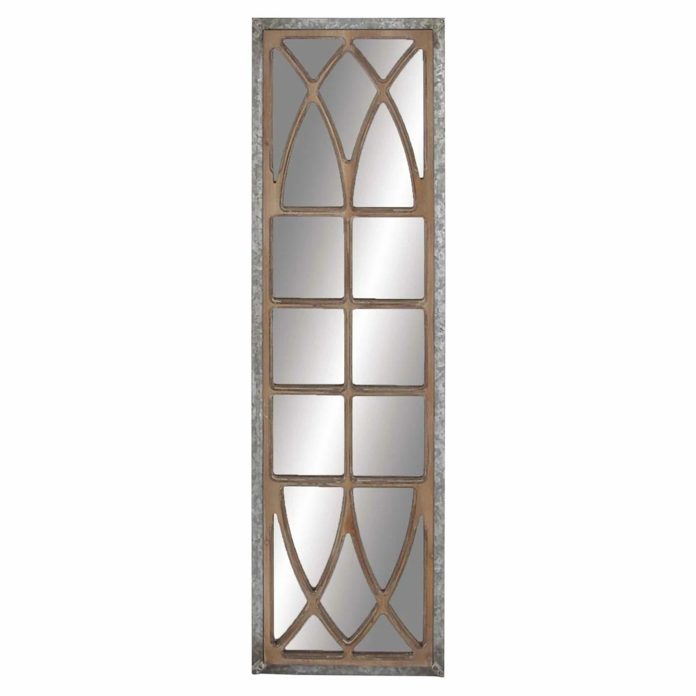 Promo β DecMode Wood Window Inspired Framed Wall Mirror - 15W X 52H In. π - Image 3
