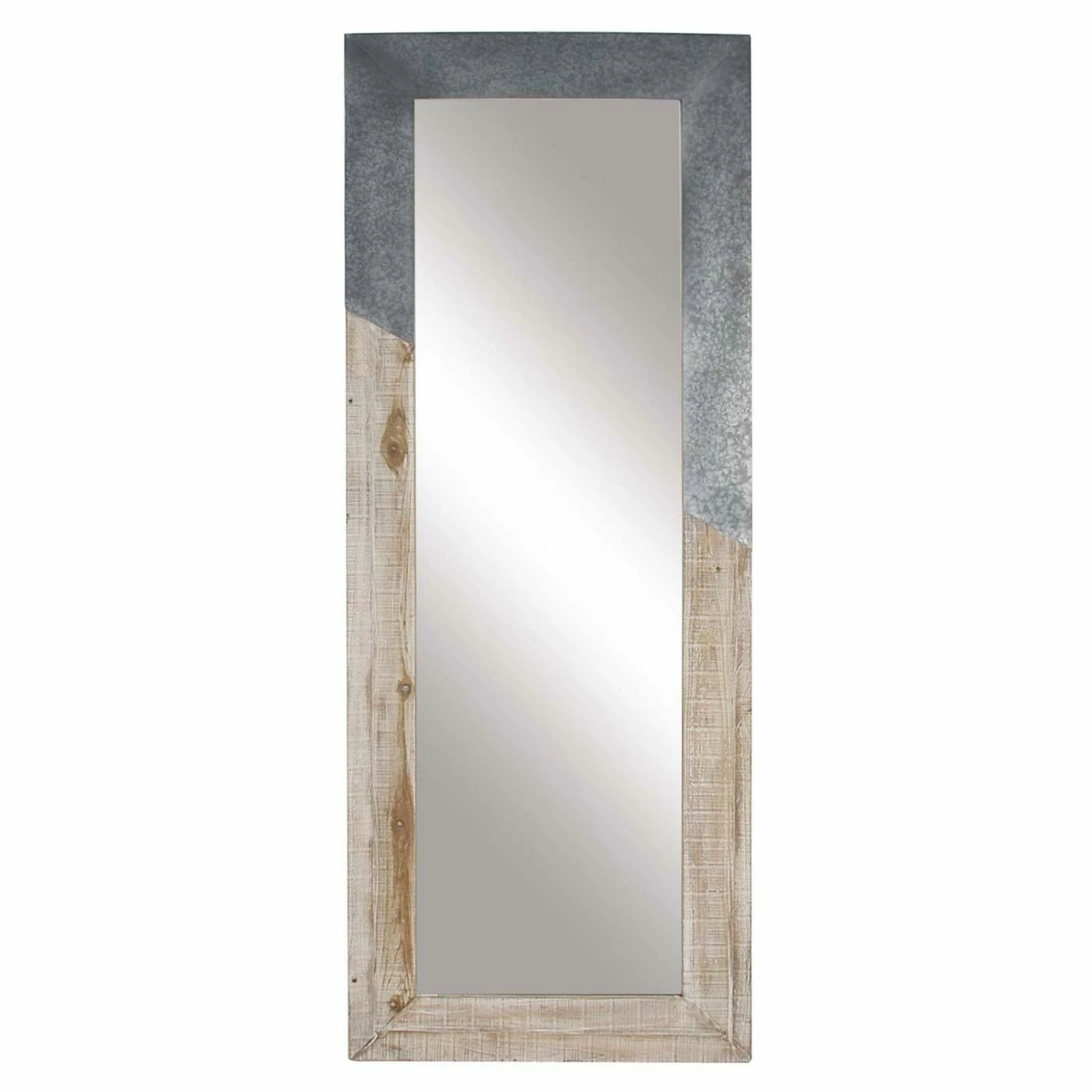 New β DecMode Wood And Iron Rectangular Framed Full Glass Wall Mirror - 28W X 71H In. π₯ - Image 3