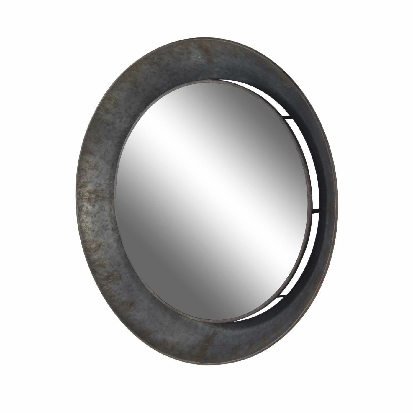 New 𧨠DecMode Round Wood And Iron Wall Mirror - 35W X 35H In. ⨠- Image 3