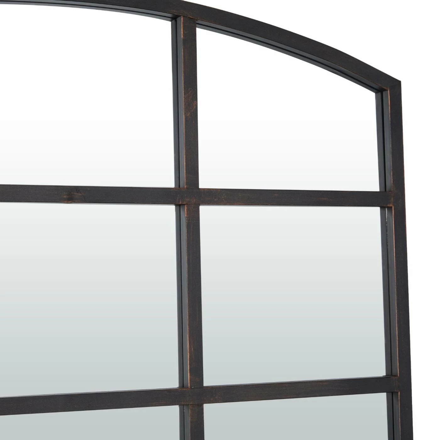 Best reviews of π₯ DecMode Wood And Iron Arched Window Paneled Glass Wall Mirror - 36W X 48H In. π€© - Image 3