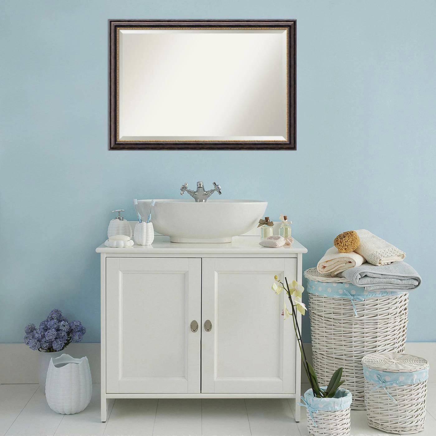 Outlet 👍 Bathroom Vanity Amanti Art Tuscan Rustic Bathroom Mirror 🌟 - Image 2