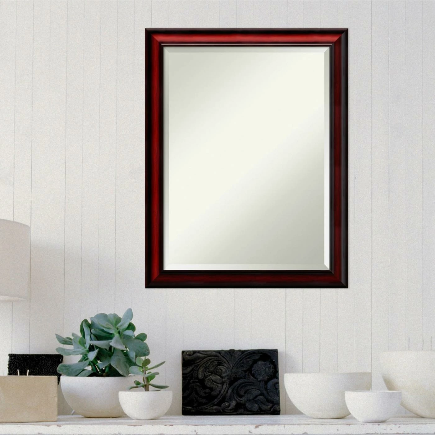 Outlet š Amanti Art Rubino Cherry Scoop Wall Mirror - 21W X 27H In. ⨠- Image 2