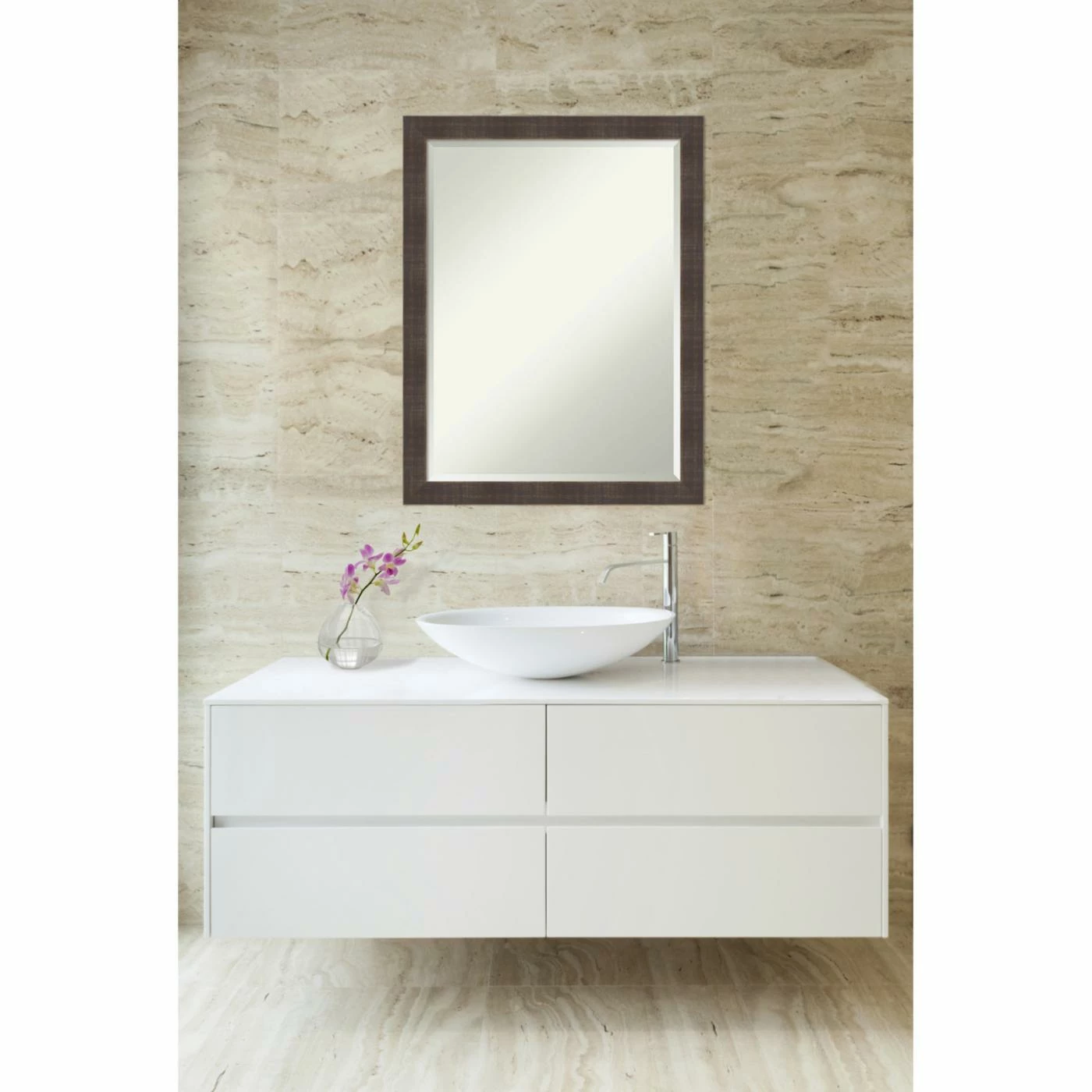 Best deal ā Amanti Art Whiskey Brown Rustic Wall Mirror - 21W X 27H In. ā - Image 2