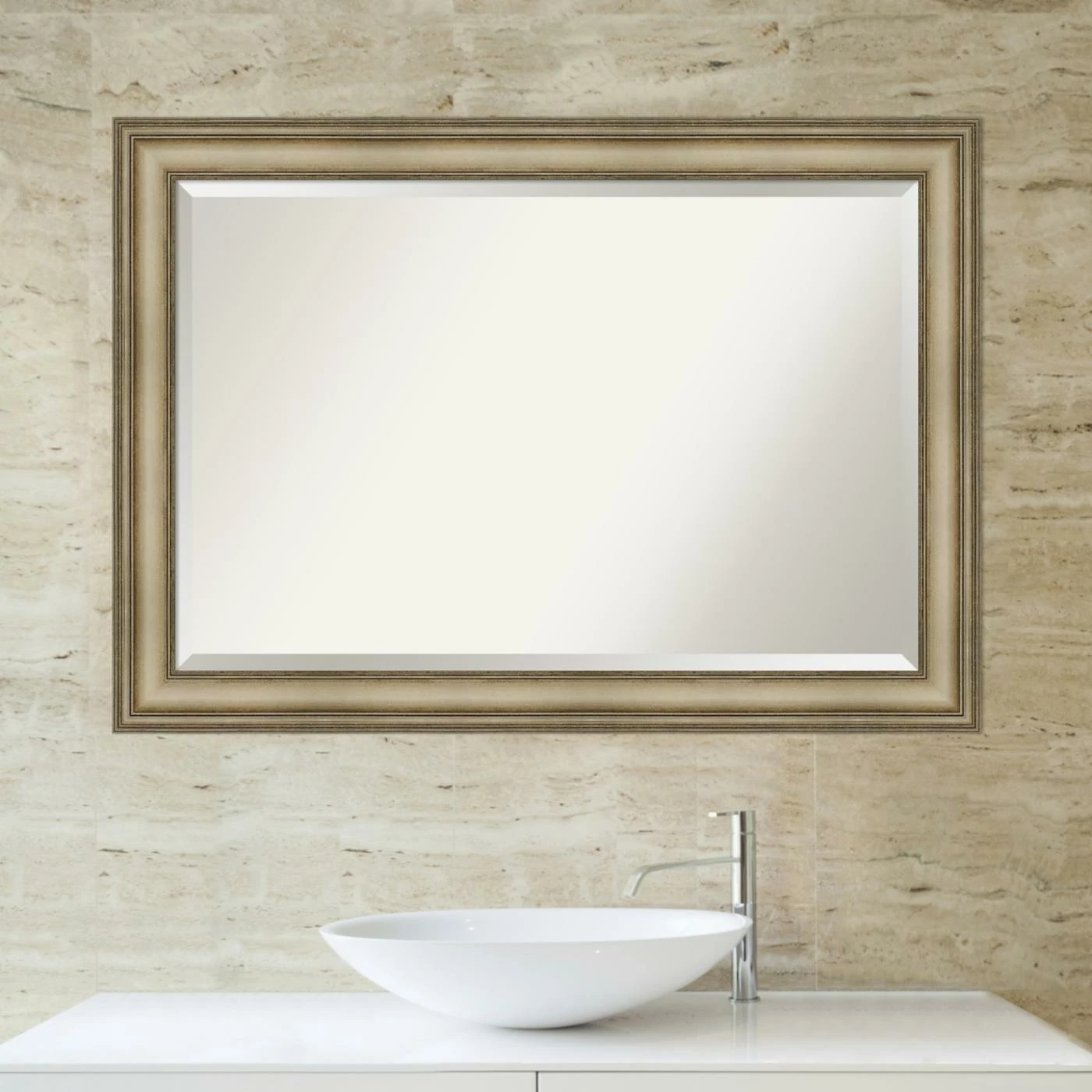 New β Amanti Art Mezzanine Rectangular Beveled Narrow Bathroom Vanity Mirror β€οΈ - Image 2