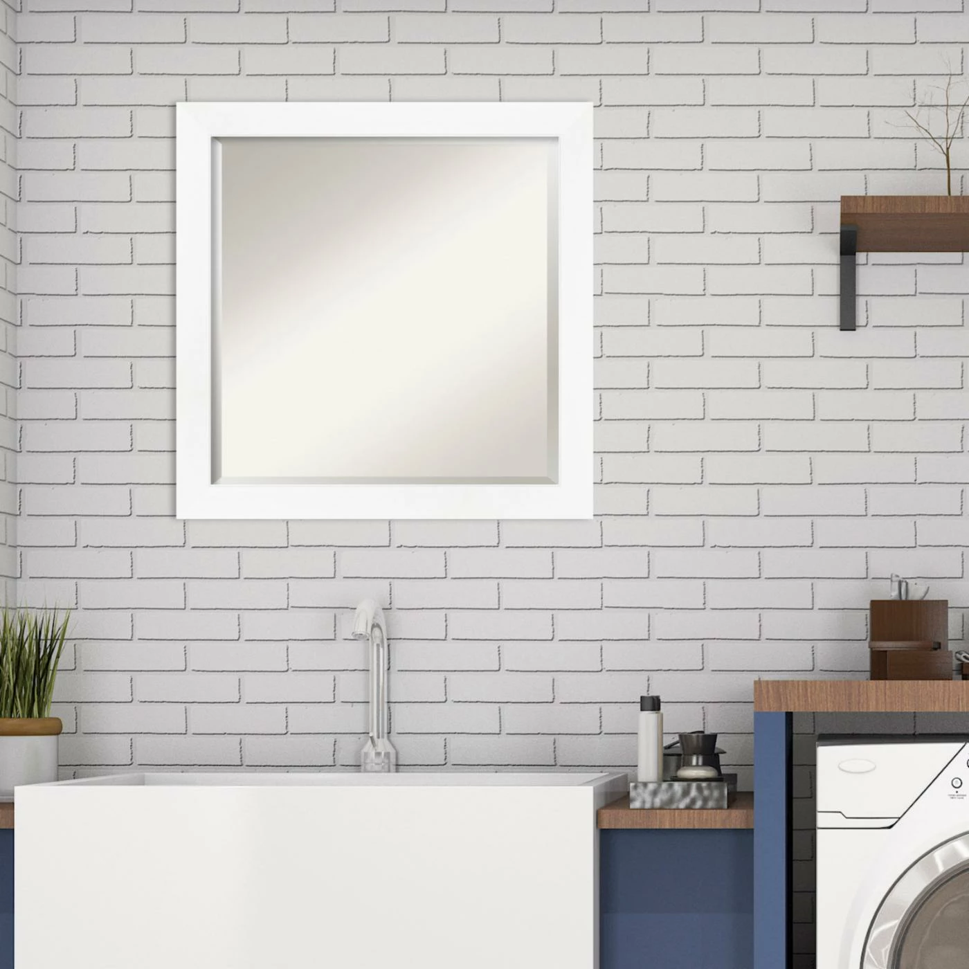 Deals โจ Amanti Art Narrow Framed Bathroom Vanity Mirror - 23W X 23H In. โ - Image 2