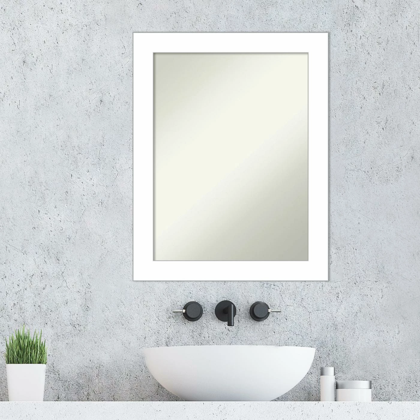 Top 10 𧨠Amanti Art Wedge White Framed Non-Beveled Bathroom Vanity Wall Mirror - 22 X 28 In π - Image 2