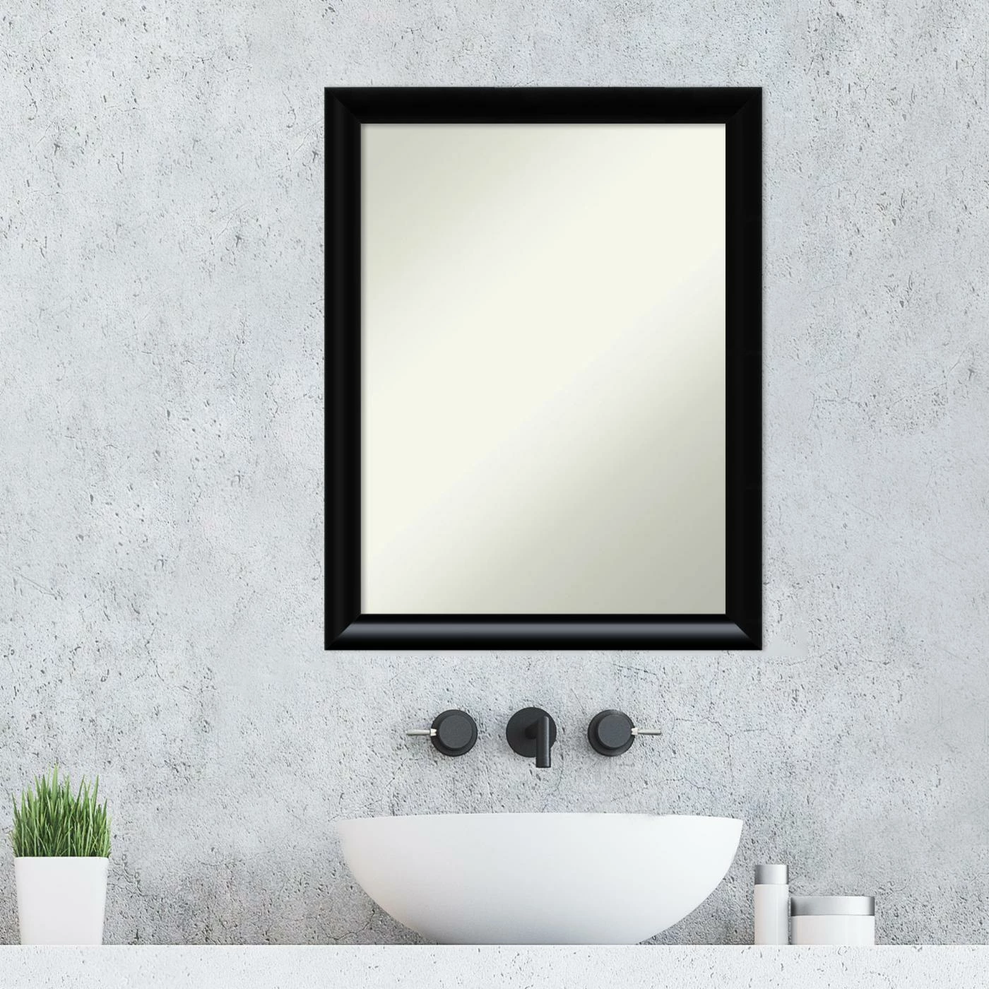 Outlet π Amanti Art Steinway Black Scoop Wood Framed Non-Beveled Bathroom Vanity Wall Mirror - 21 X 27 In π€© - Image 2