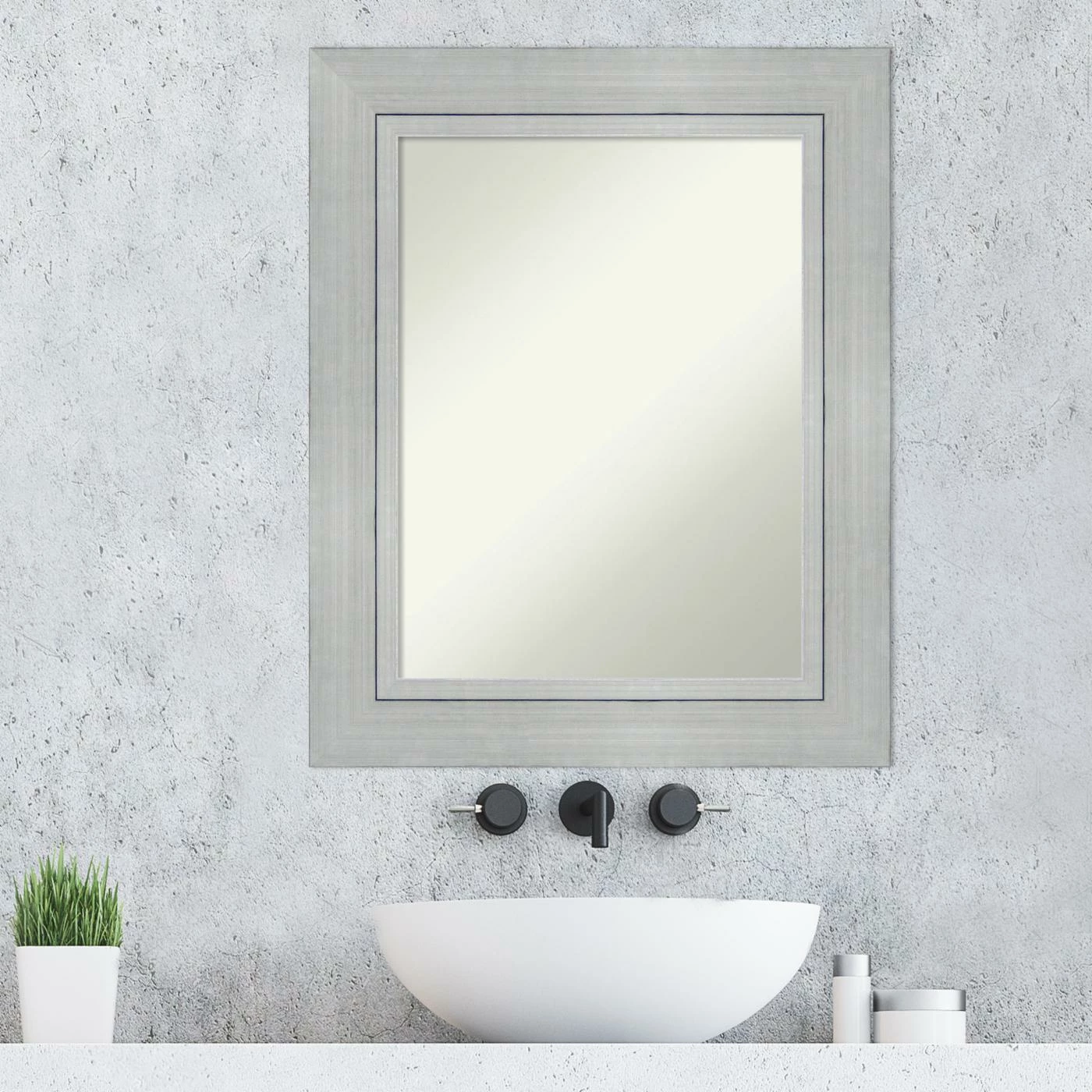 Cheapest β€οΈ Amanti Art Romano Silver Wood Framed Non-Beveled Bathroom Vanity Wall Mirror - 25.25 X 31.25 In β - Image 2