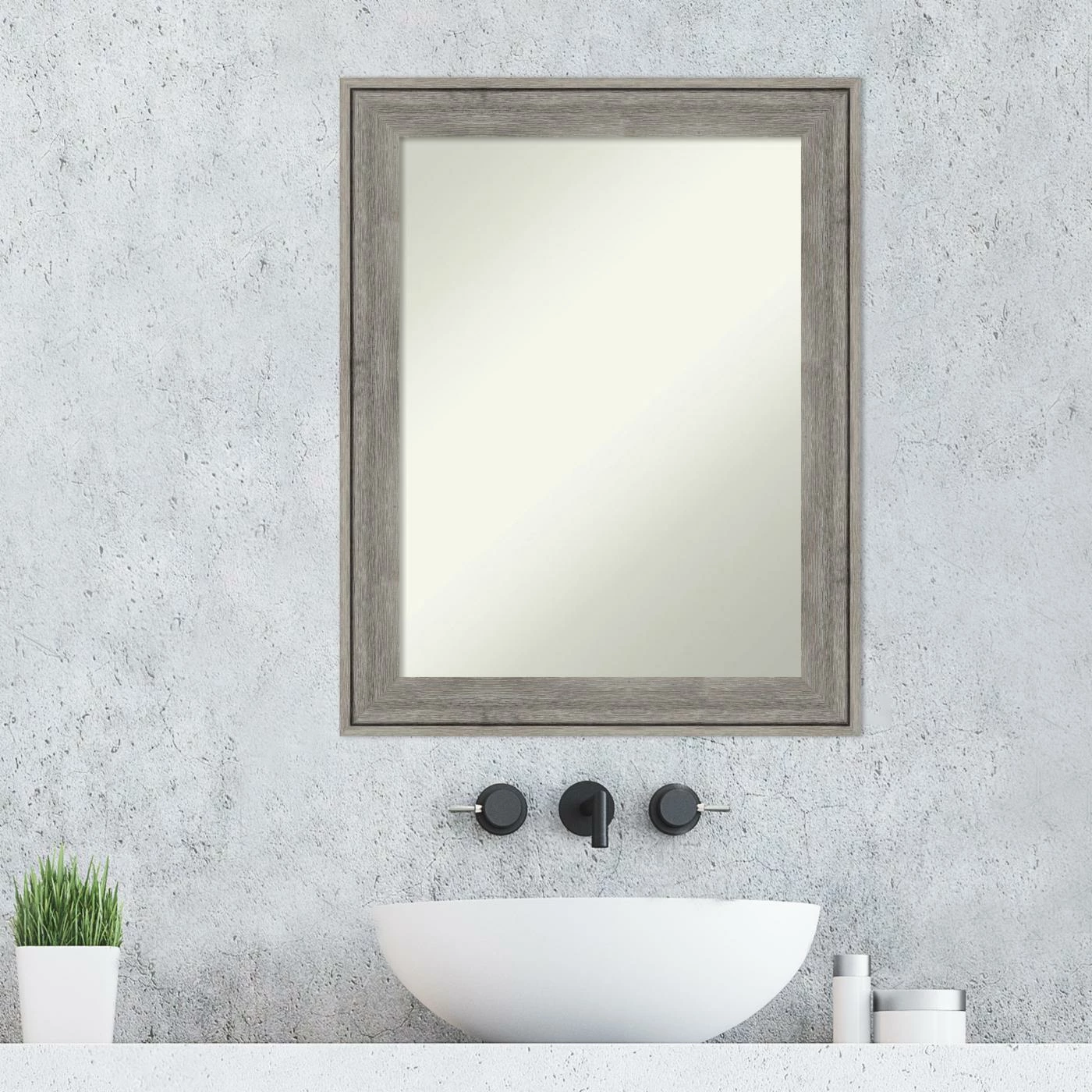 Best deal ๐ Amanti Art Regis Barnwood Grey Wood Framed Non-Beveled Bathroom Vanity Wall Mirror - 22.5 X 28.5 In ๐ - Image 2