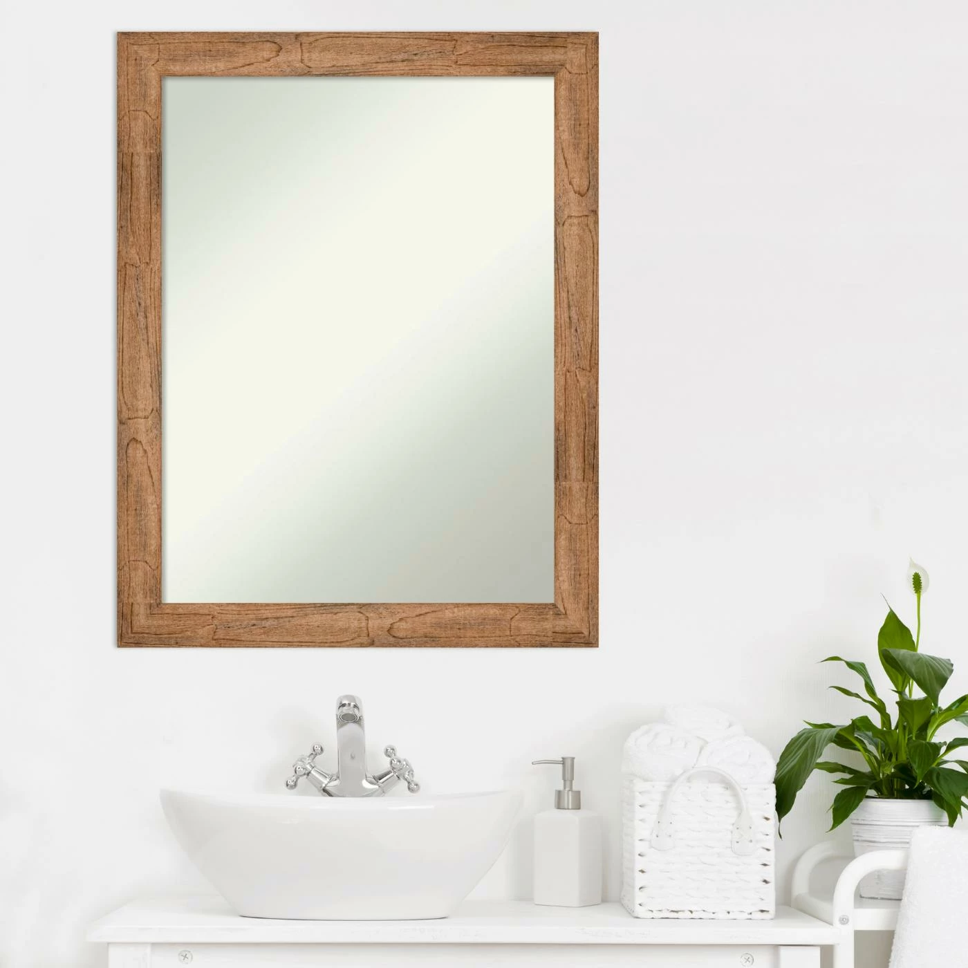 Coupon π Amanti Art Owl Brown Wood Framed Non-Beveled Bathroom Vanity Wall Mirror - 21.5 X 27.5 In βοΈ - Image 2