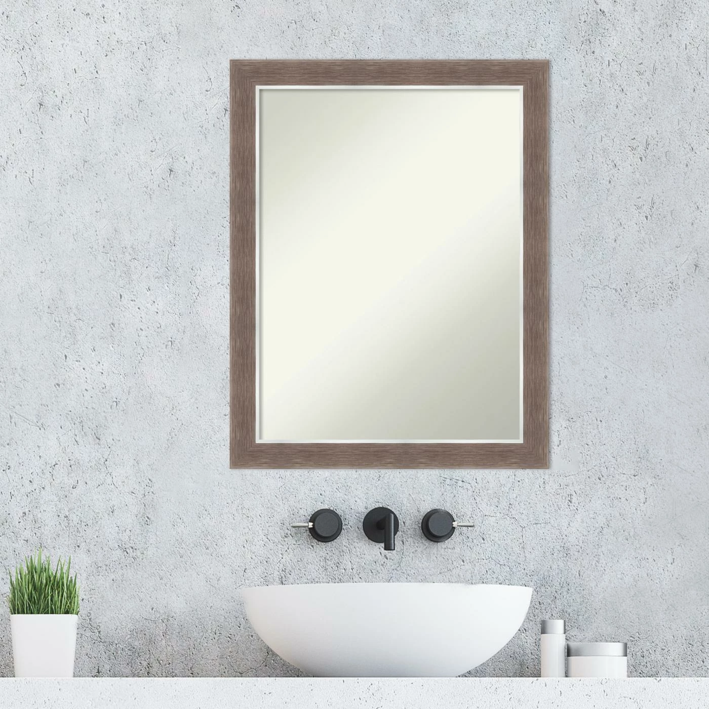 Best deal π Amanti Art Noble Mocha Framed Non-Beveled Bathroom Vanity Wall Mirror - 21.5 X 27.5 In π - Image 2