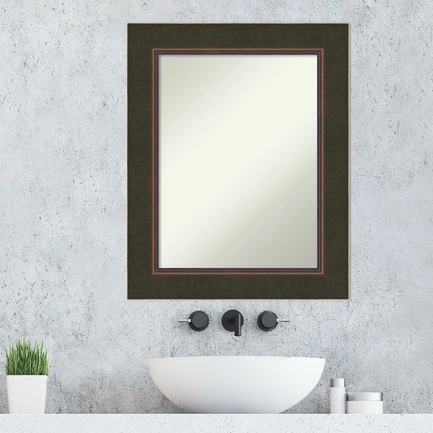 Discount ๐ Amanti Art Milano Bronze Wood Framed Non-Beveled Bathroom Vanity Wall Mirror - 24.5 X 30.5 In ๐ - Image 2