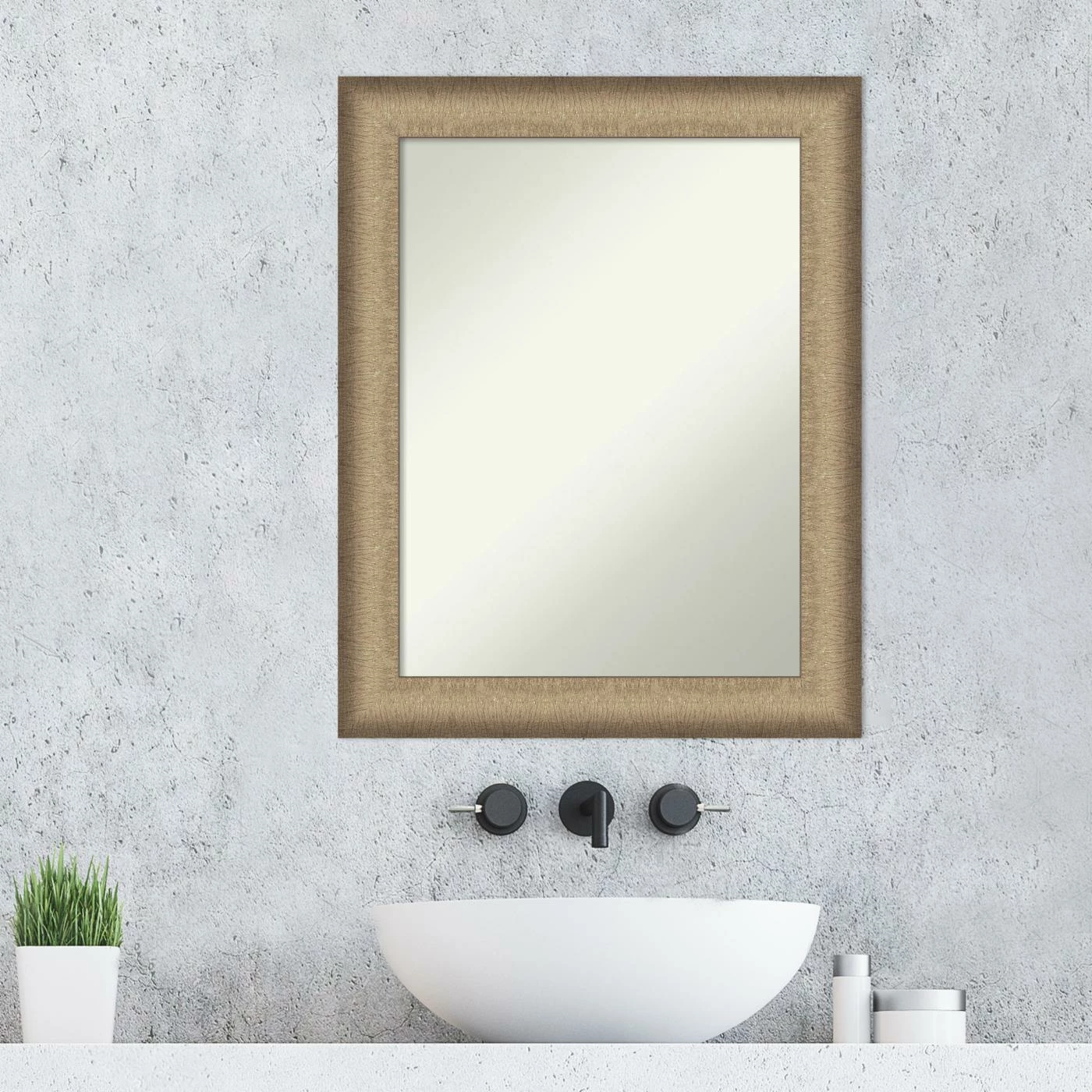 Budget π Amanti Art Elegant Brushed Bronze Framed Non-Beveled Bathroom Vanity Wall Mirror - 22.75 X 28.75 In π - Image 2