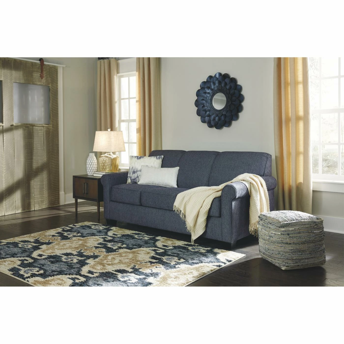 Buy โ๏ธ Signature Design By Ashley Deunoro Blue Metal Flower Frame Wall Mirror - 31W X 31H In. ๐ - Image 2