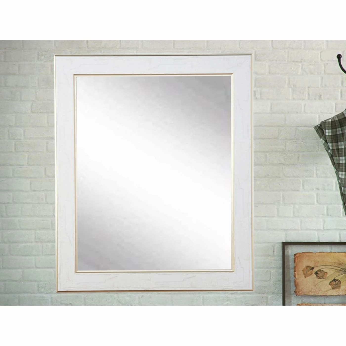 Hot Sale ❤️ BrandtWorks American Value White Cracked Gold Wall Mirror 😉 - Image 2