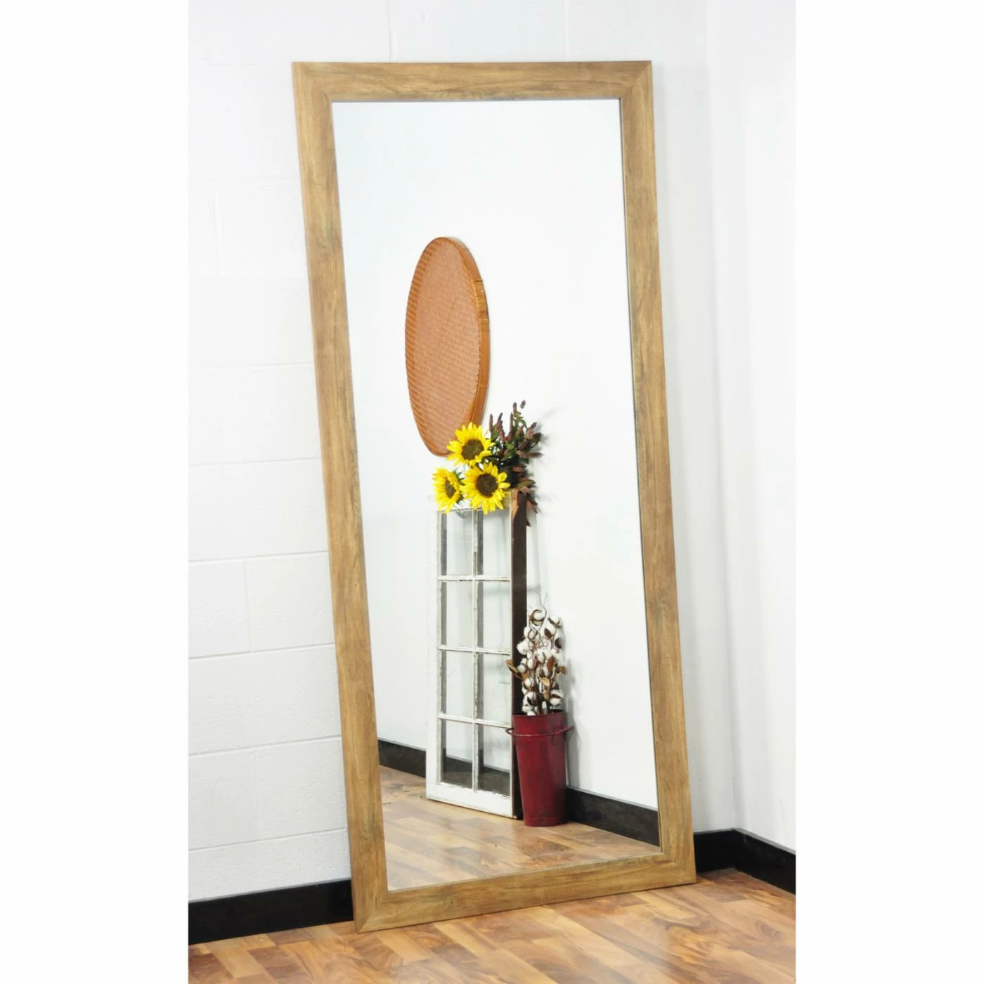 Hot Sale π Floor & Leaning BrandtWorks American Value Traditional Blonde Barnwood Floor Mirror - 32.5W X 66H In. π₯ - Image 2