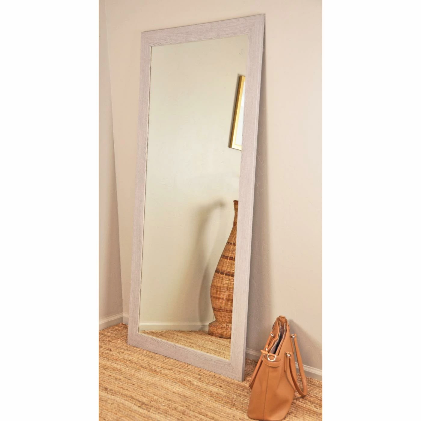 New ๐คฉ Floor & Leaning BrandtWorks Farmhouse Gray Wood Grain Floor Mirror ๐ - Image 2