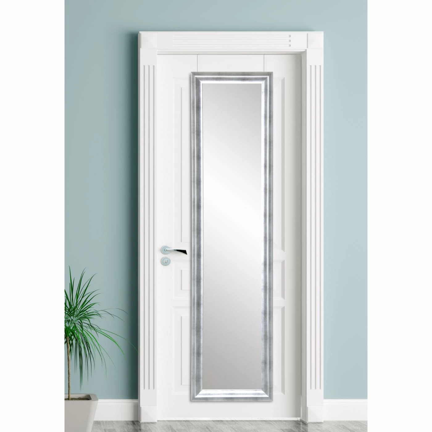 Outlet ๐ Wall BrandtWorks Modern Brushed Slim Over The Door Mirror - 20.5W X 70H In. โ - Image 2