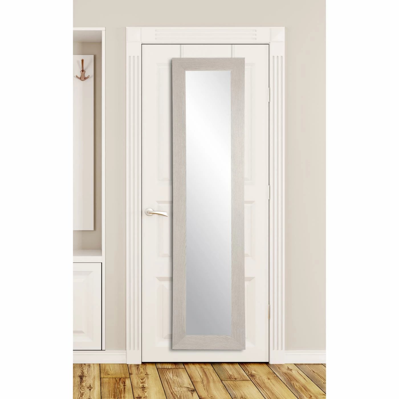 Best Pirce β Wall BrandtWorks Farmhouse Wood Grain Slim Over The Door Mirror - 21.5W X 71H In. 𧨠- Image 2
