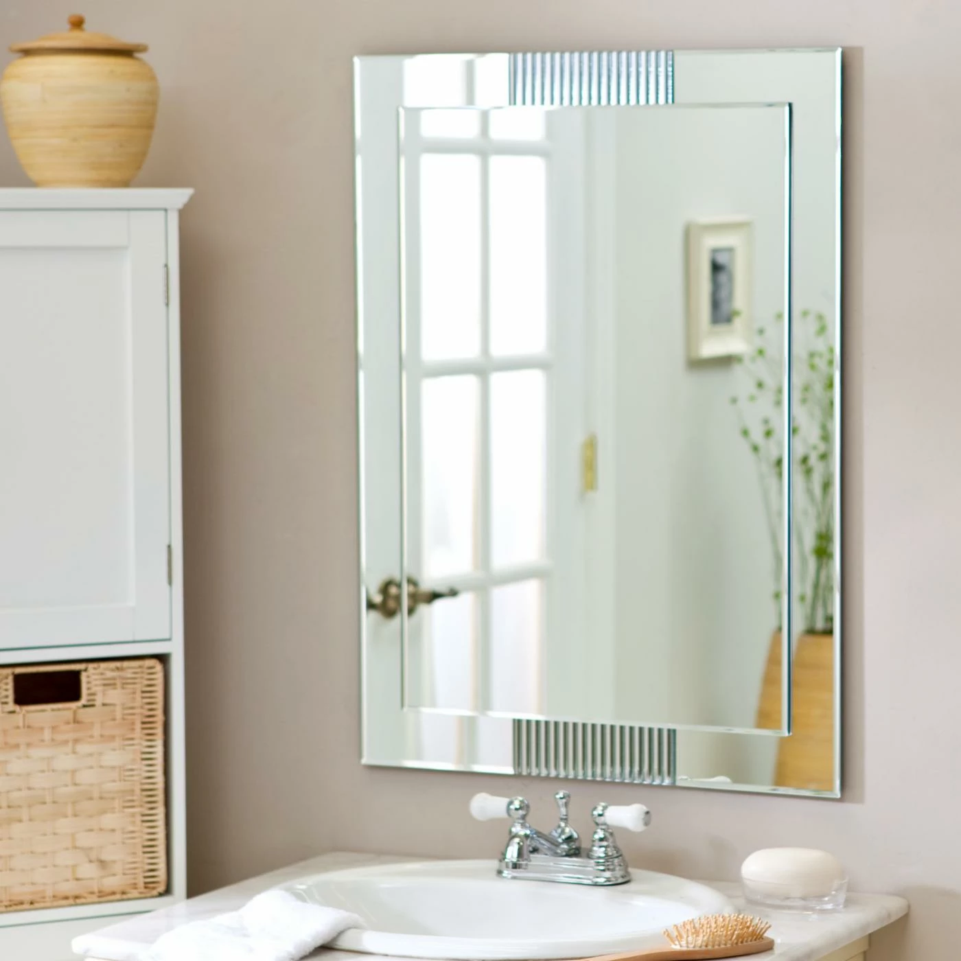 Buy โญ Decor Wonderland Frameless Mirrors Décor Wonderland Francisca Large Frameless Wall Mirror - 23.6W X 31.5H In. ๐ - Image 2