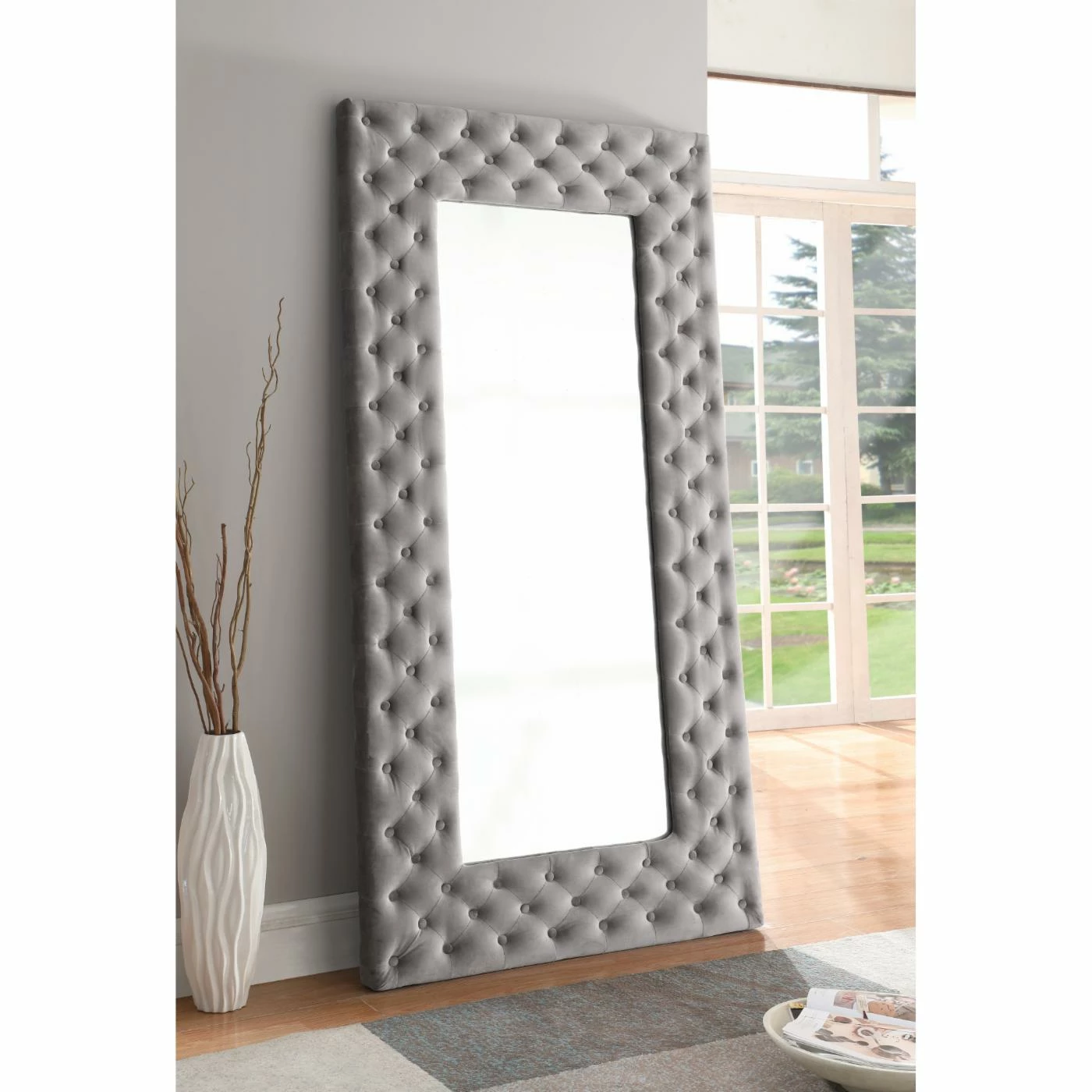 Wholesale βοΈ Wallace & Bay Floor & Leaning Wallace & Bay James Button Tufted Floor Mirror - 39.4W X 78.7H In. βοΈ - Image 2