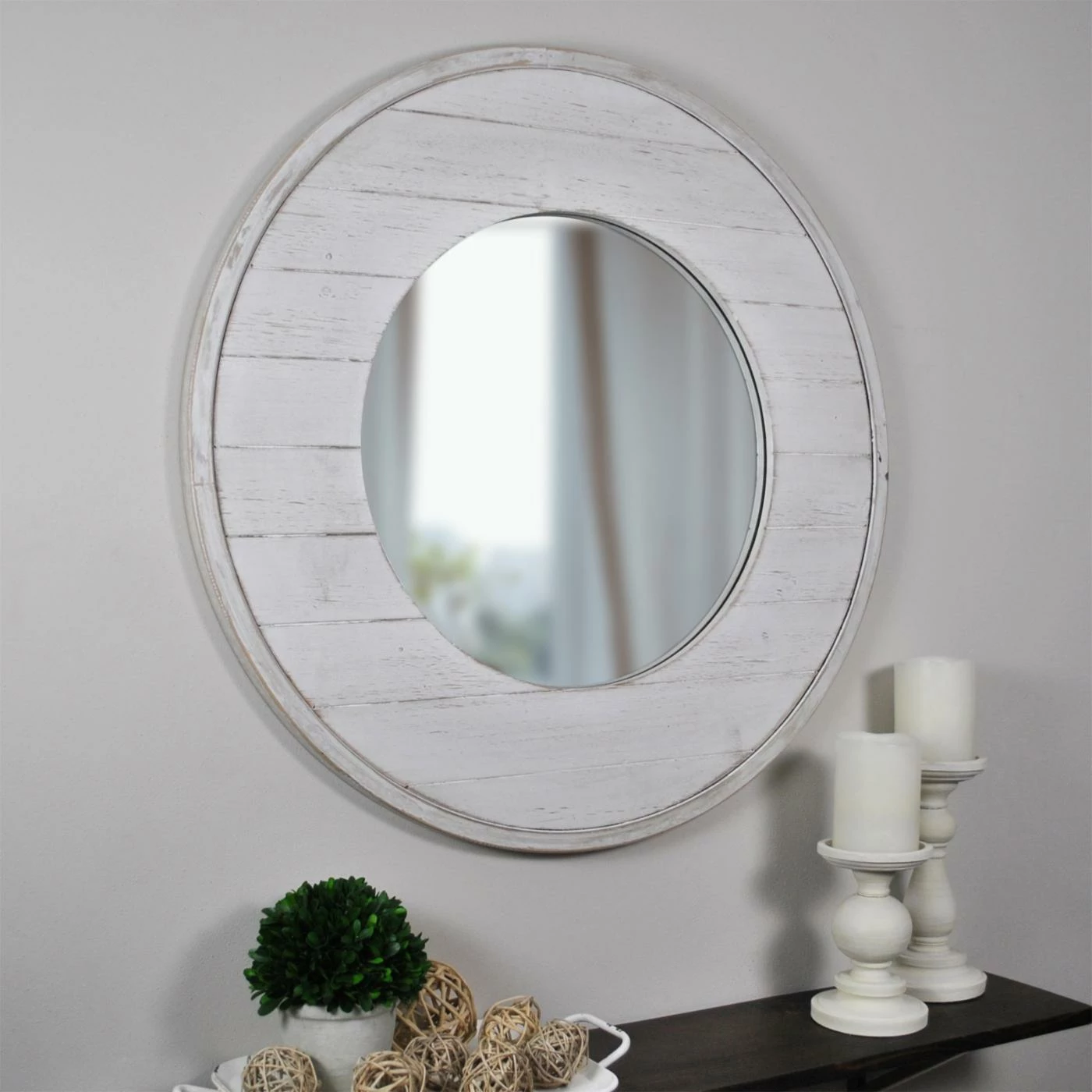 Best Sale β¨ FirsTime Ellison Shiplap Wall Mirror - 27 Diam. In. βοΈ - Image 2