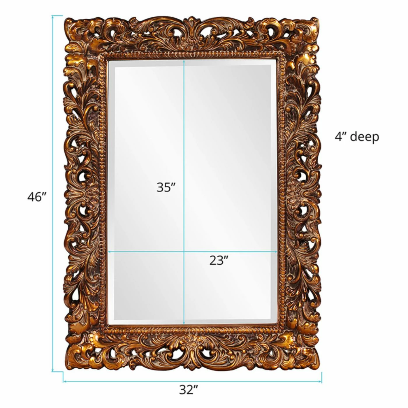 Brand new โญ Elizabeth Austin Barcelona Gold Oversized Wall Mirror - 46W X 32H In. ๐ฏ - Image 2