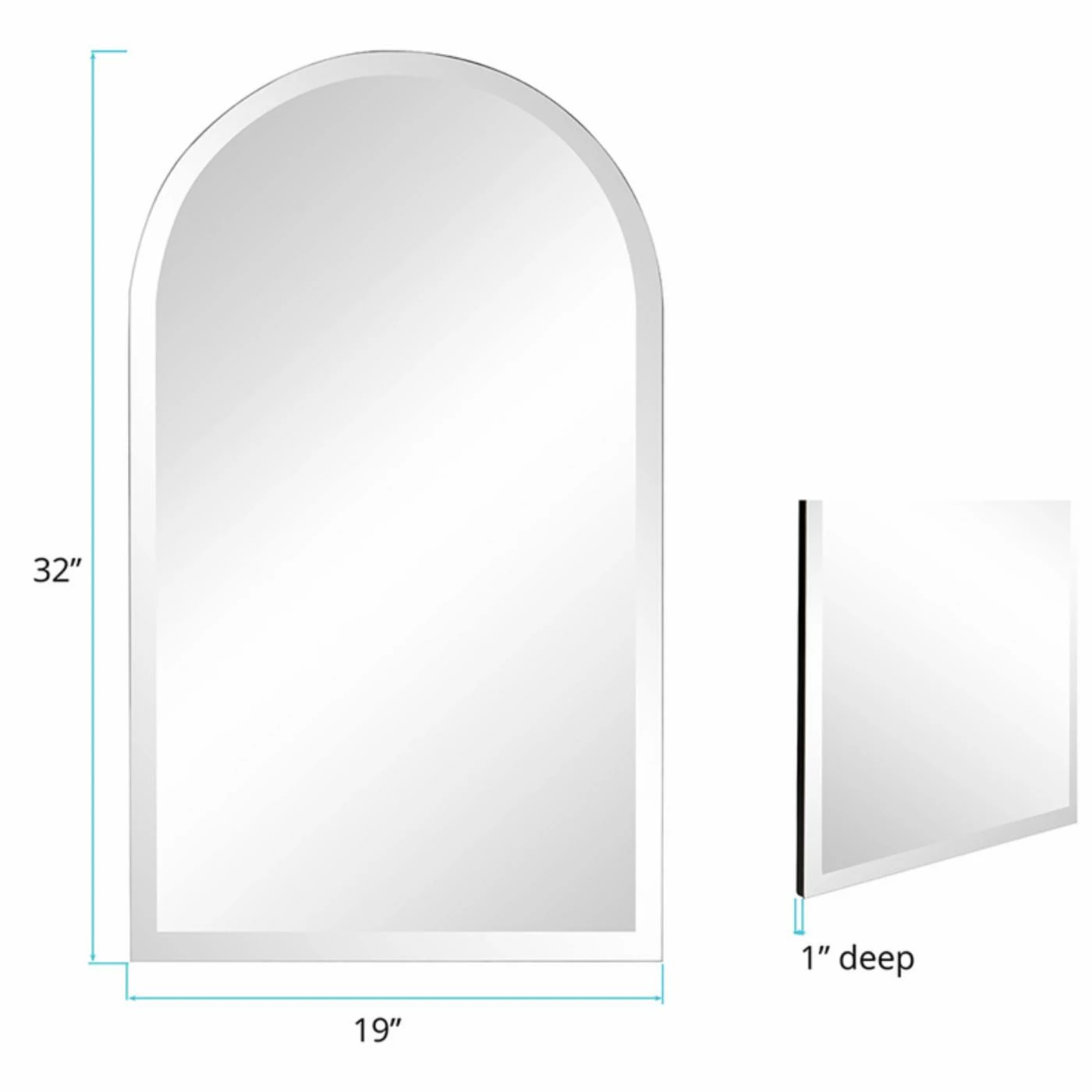 Budget ✔️ Frameless Mirrors Elizabeth Austin Arched Wall Mirror - 19W X 32H In. 🛒 - Image 2