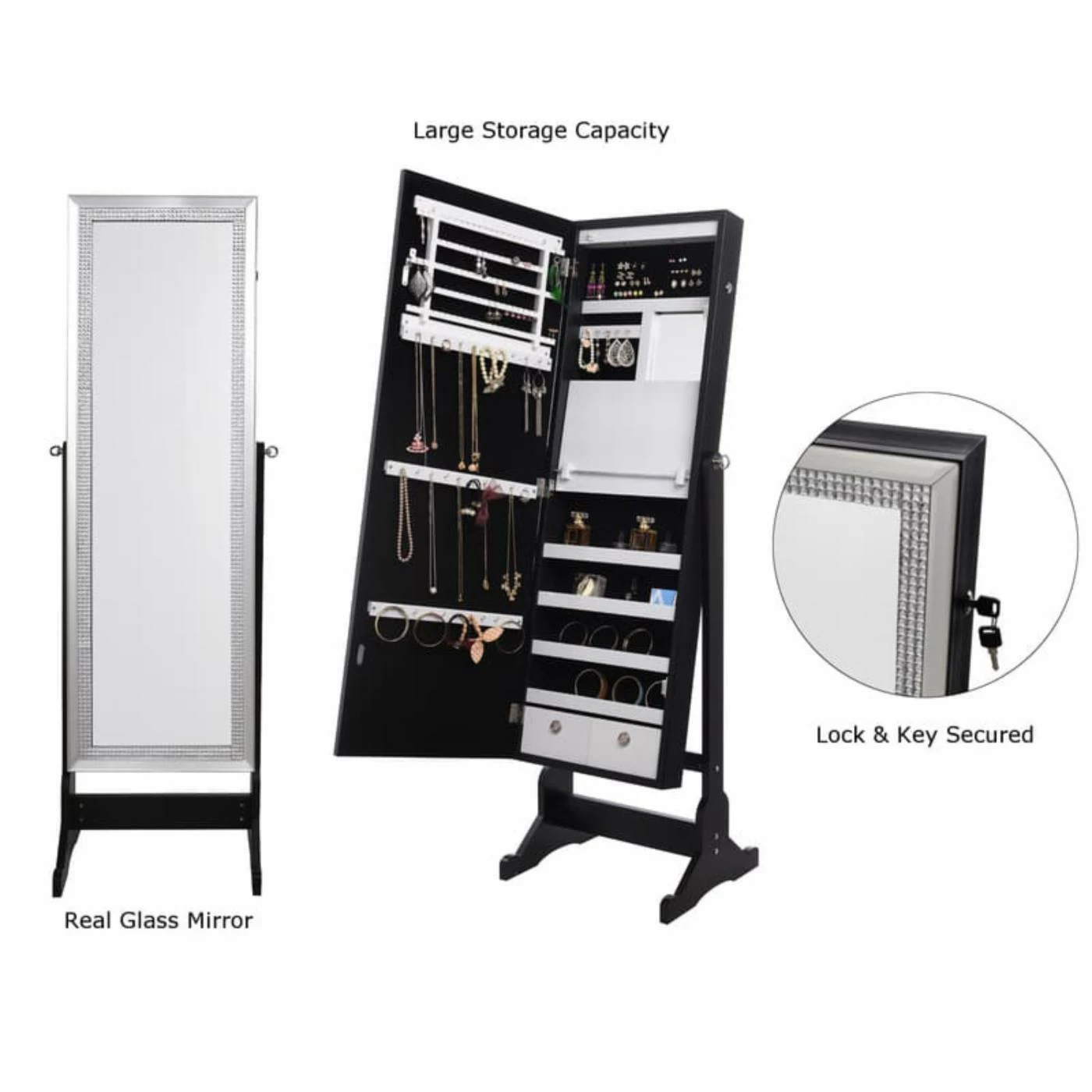 Top 10 ๐ฅฐ Inspired Home Juliette Full Length Lockable Cheval Mirror Jewelry Armoire ๐ฏ - Image 2