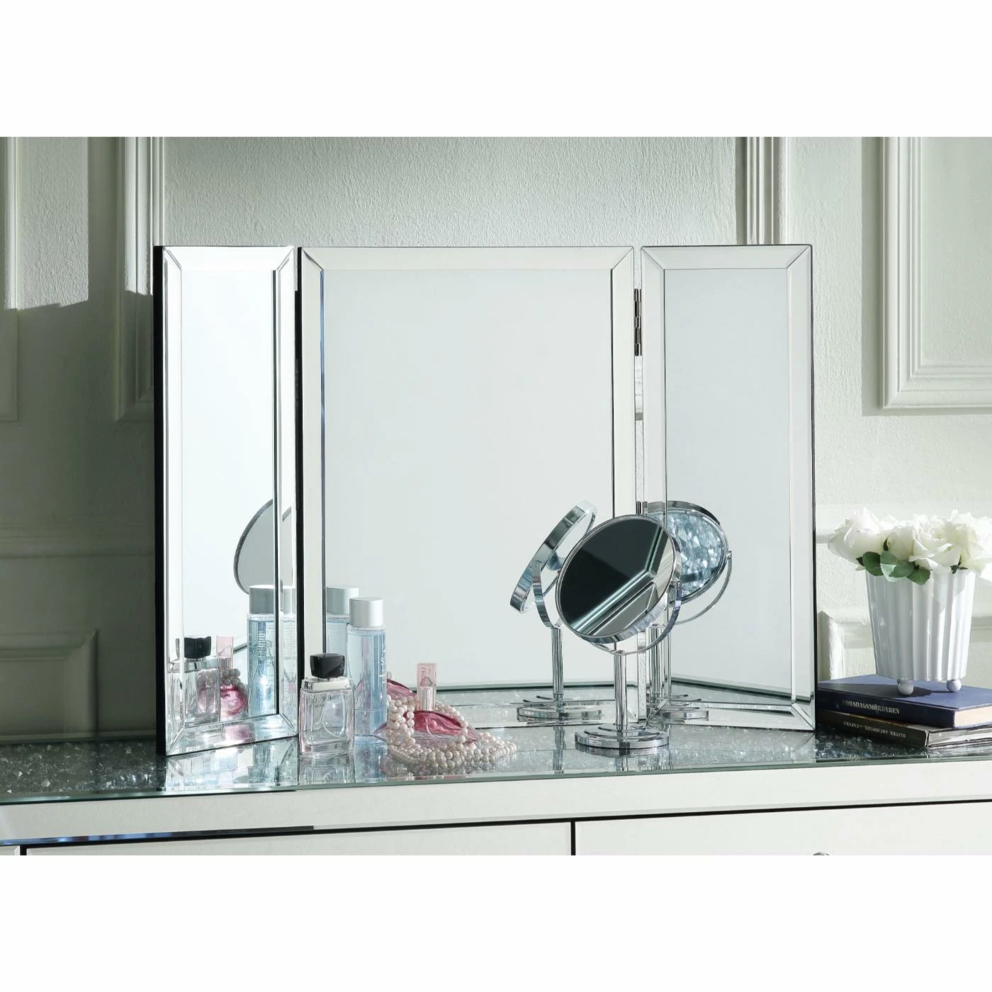 Discount π Makeup & Shaving Inspired Home Norton Trifold Tabletop Vanity Mirror π - Image 2
