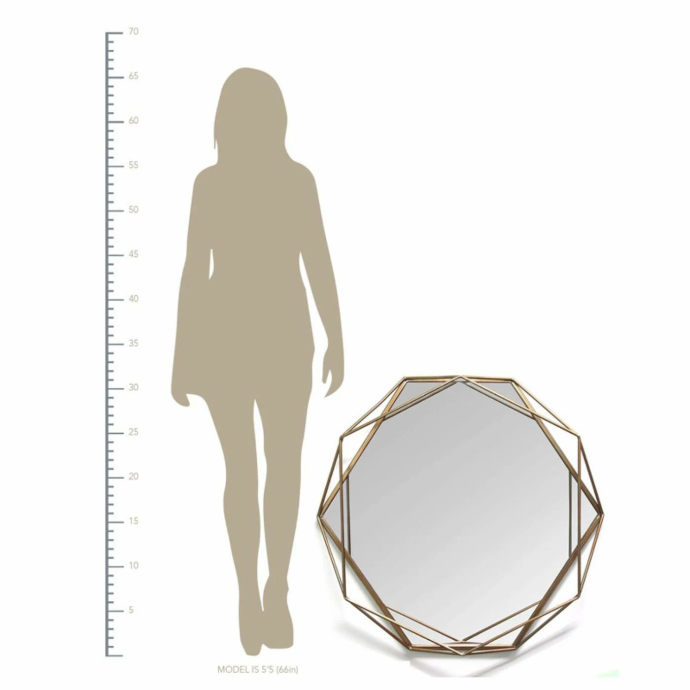 Discount π Stratton Home Decor Polygon Wall Mirror - 31.5W X 29.53H In. π - Image 2