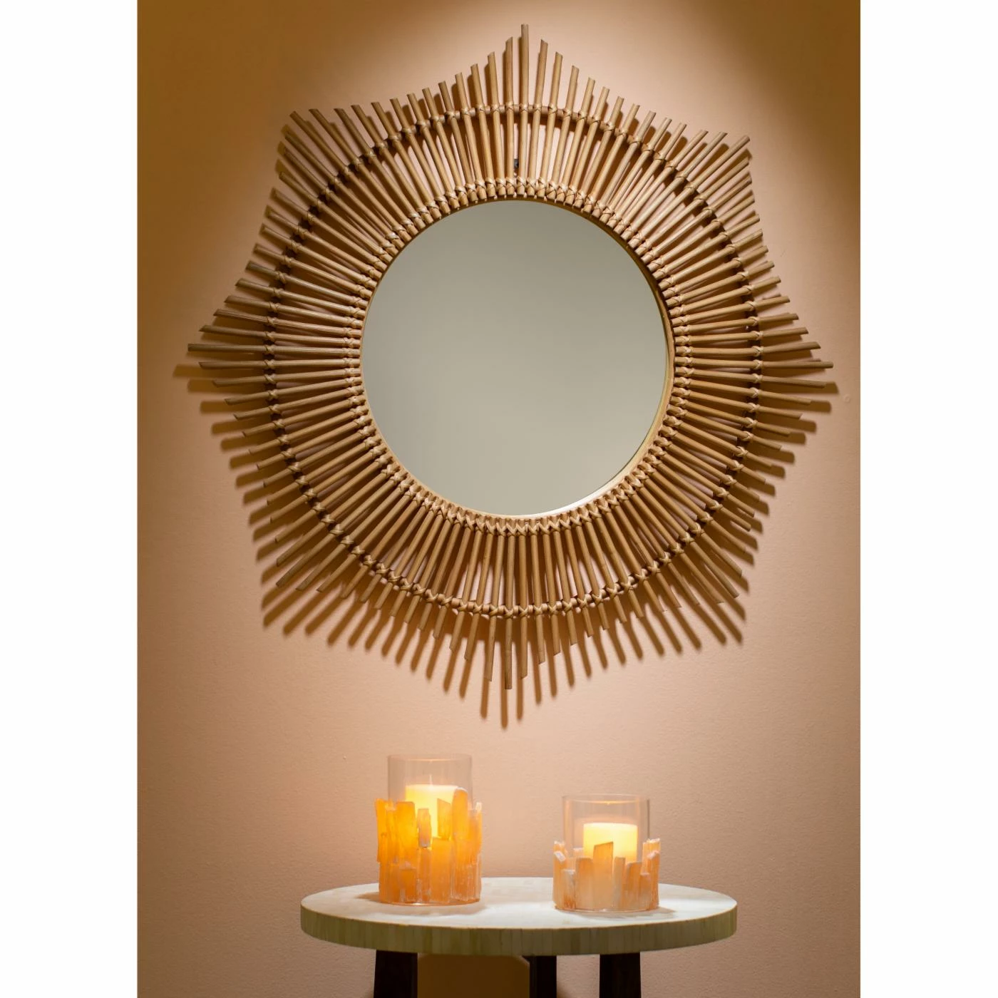 Promo π KOUBOO Rattan Round Halo Wall Mirror - 39.5W X 39.5H In. π - Image 2